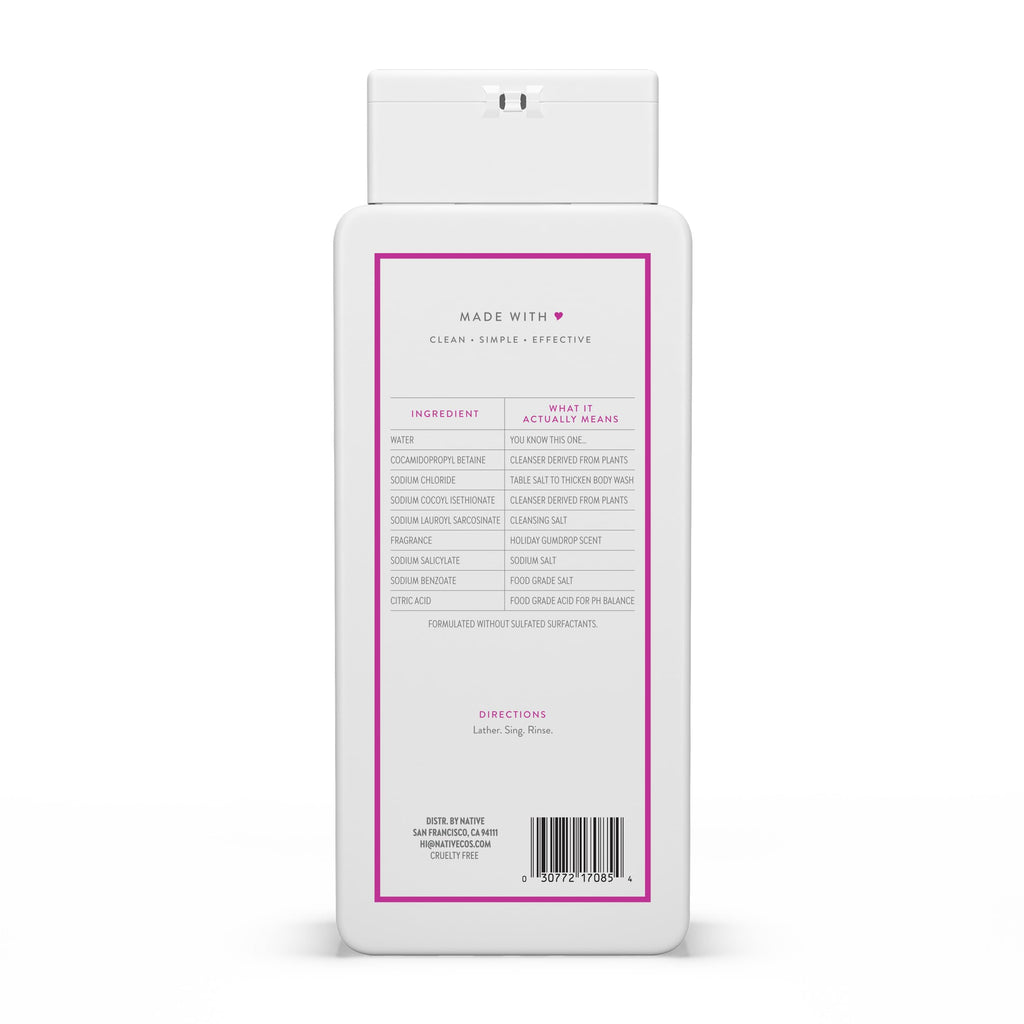Native Body Wash Holiday Edition – Gumdrop Scent | 18 oz | Paraben, Sulfate & Dye Free