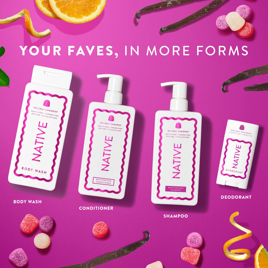 Native Body Wash Holiday Edition – Gumdrop Scent | 18 oz | Paraben, Sulfate & Dye Free