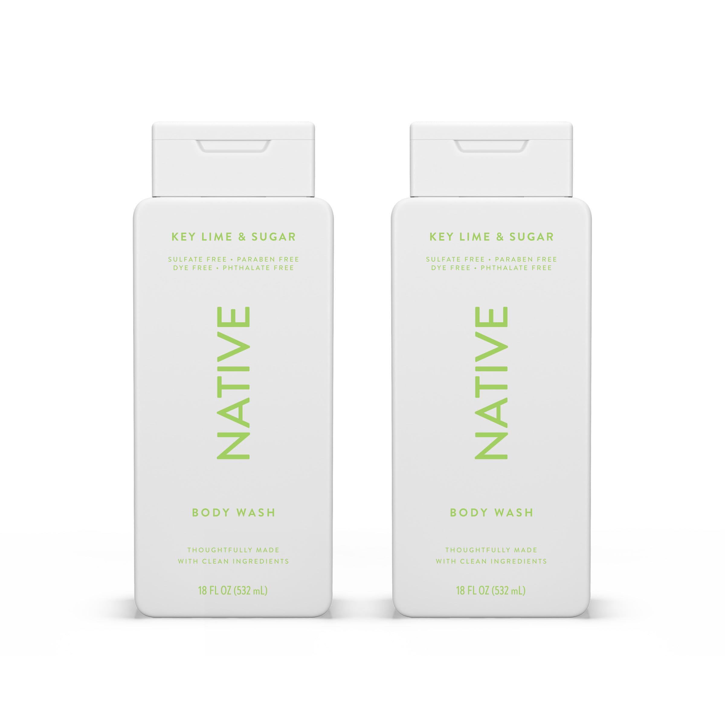 Native Body Wash – Naturally Derived Ingredients, Key Lime & Sugar, 18 oz