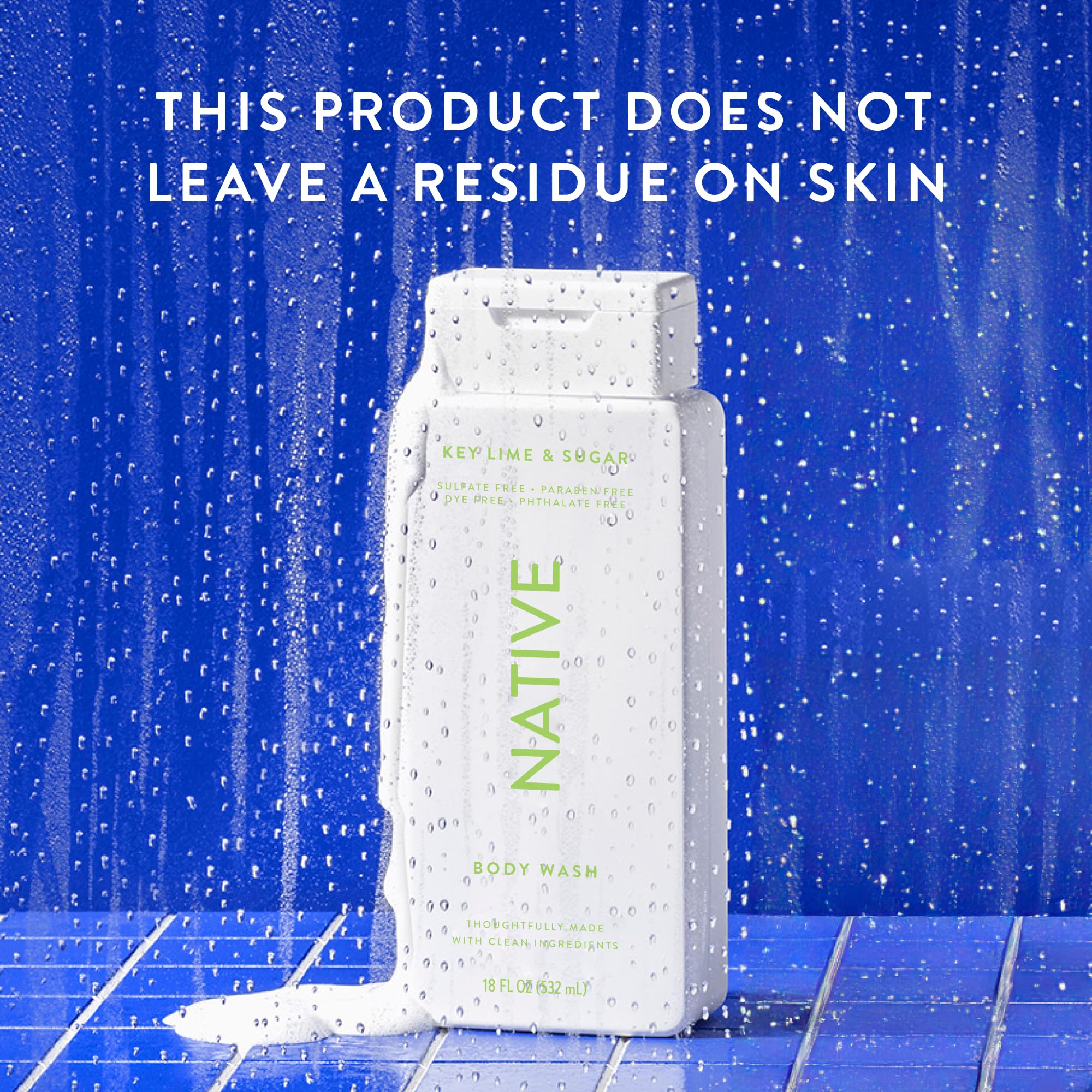 Native Body Wash – Naturally Derived Ingredients, Key Lime & Sugar, 18 oz