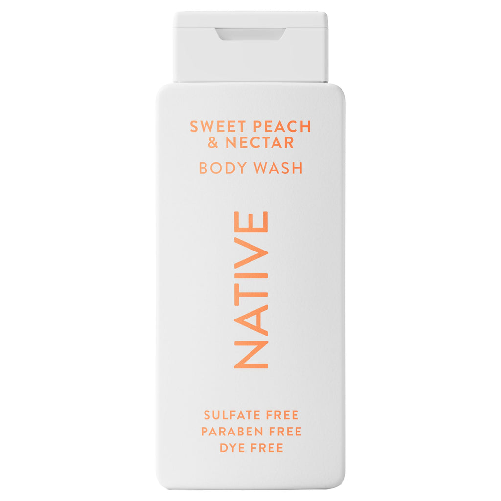 Native Body Wash Sweet Peach Nectar – Naturally Derived, Sulfate & Paraben Free, 18 oz