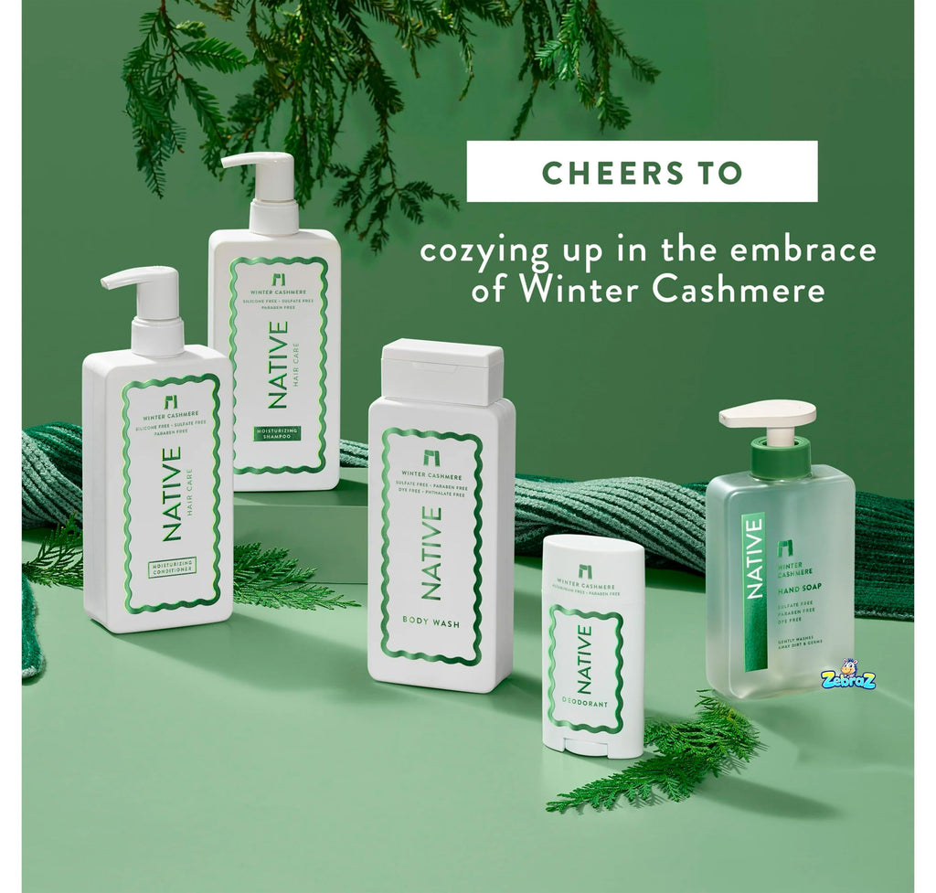 Native Winter Cashmere Shampoo & Conditioner Duo – 16.5 oz each, Sulfate/Silicone/Paraben-Free
