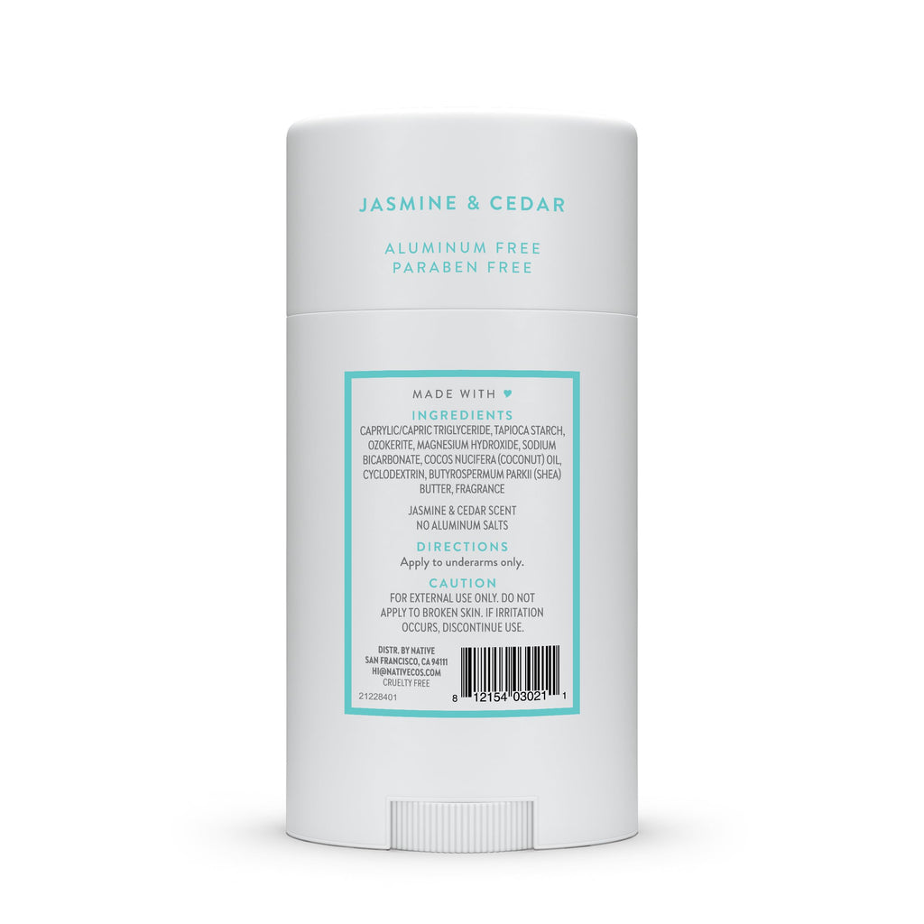 Native Aluminum Free Deodorant Jasmine & Cedar – 72 Hour Odor Control (2.65 oz)