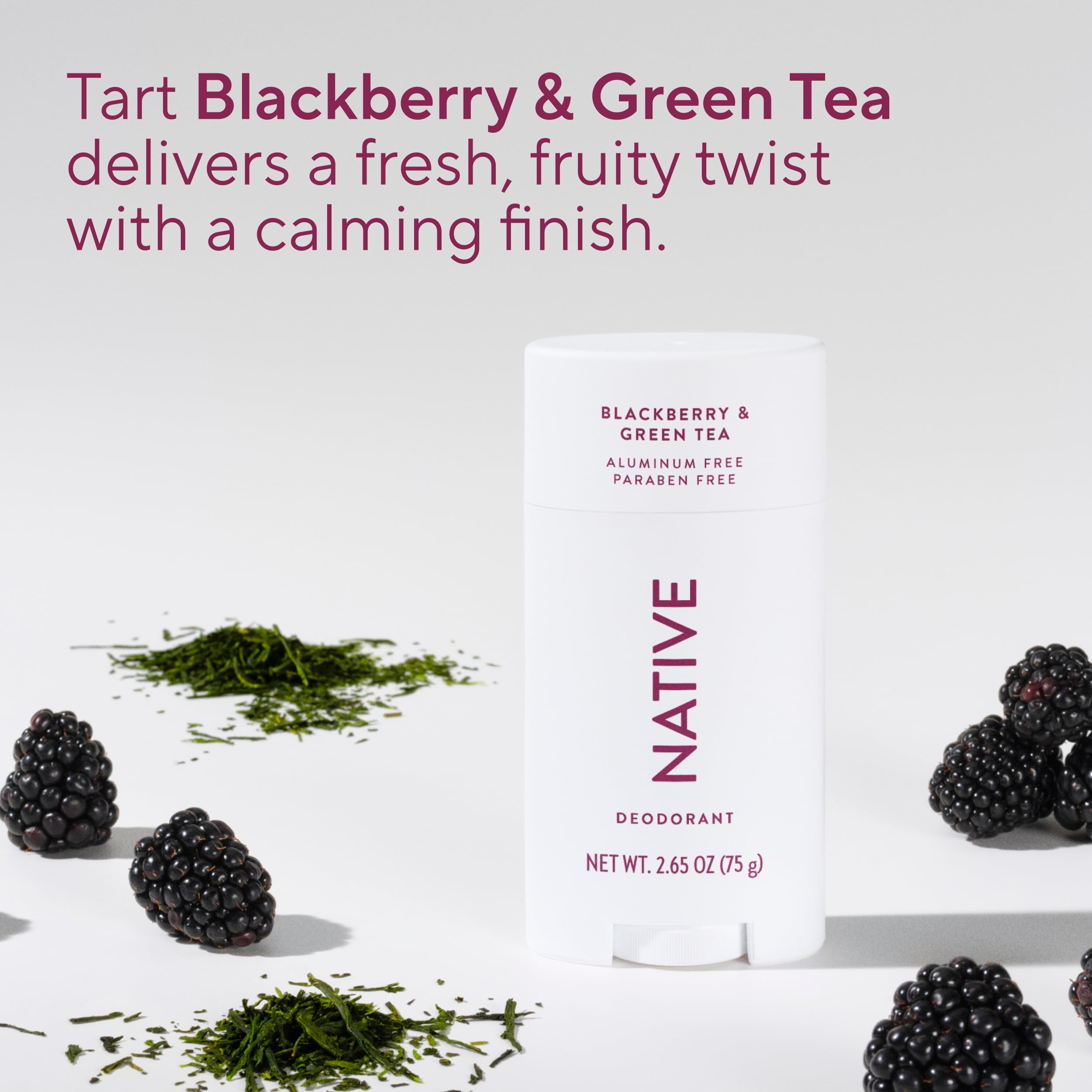 Native Blackberry & Green Tea Deodorant 2.65oz — Aluminum-Free, Up to 72-Hour Odor Protection