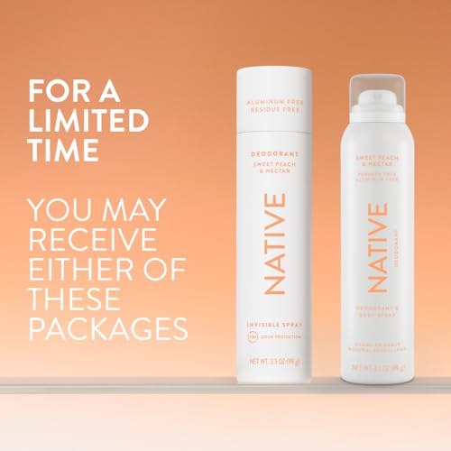 Native Deodorant Spray: Sweet Peach & Nectar – 72-Hour Odor Protection, Aluminum Free