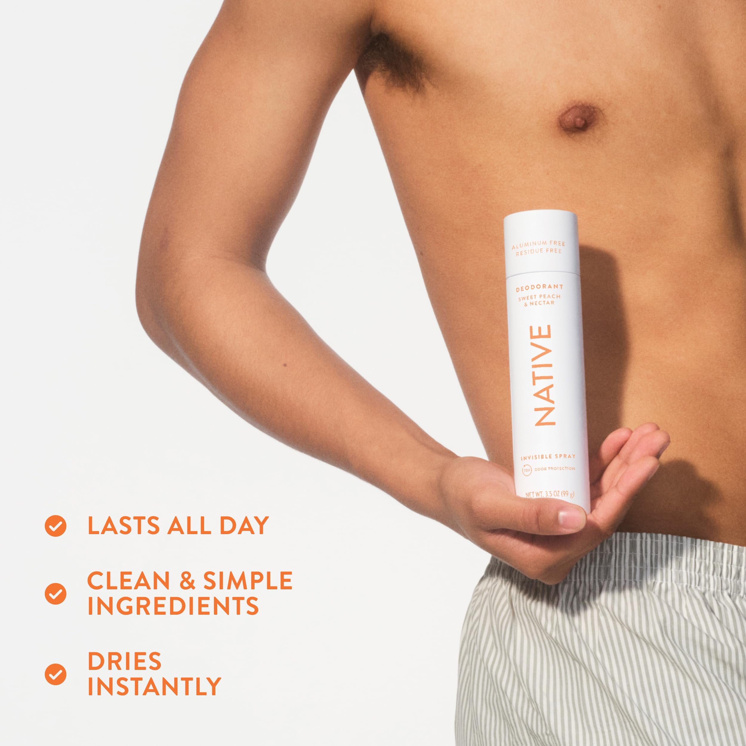 Native Deodorant Spray: Sweet Peach & Nectar – 72-Hour Odor Protection, Aluminum Free