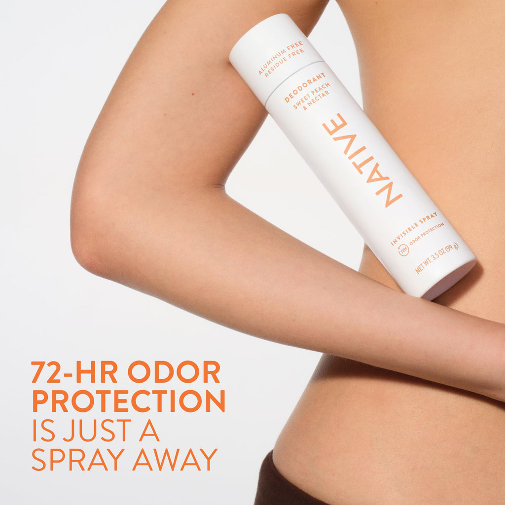 Native Deodorant Spray: Sweet Peach & Nectar – 72-Hour Odor Protection, Aluminum Free