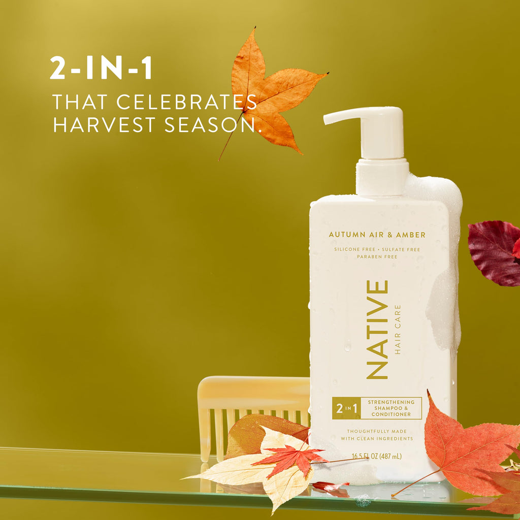 Native 2-in-1 Shampoo & Conditioner – Autumn Air & Amber | 16.5 oz 2-Pack