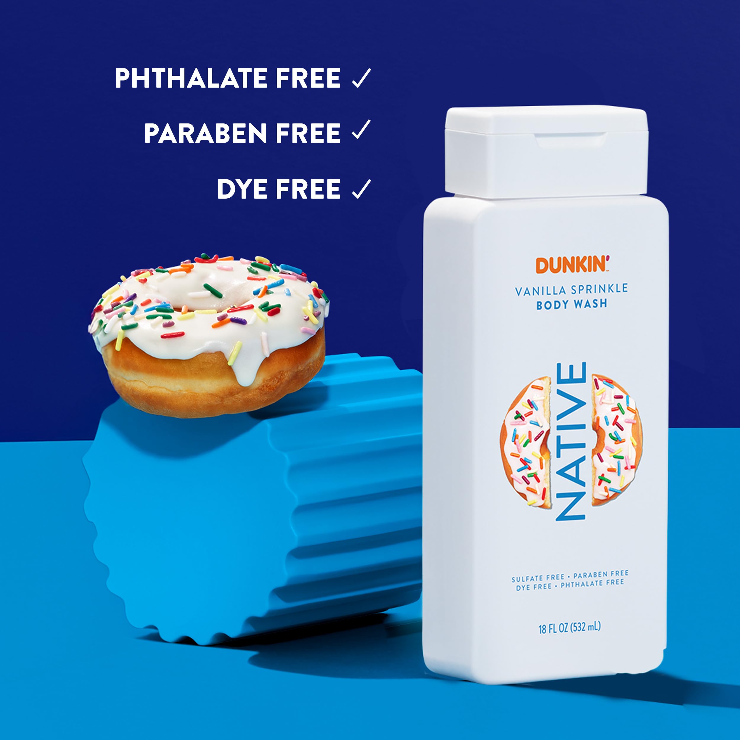 Native Body Wash Dunkin Vanilla Sprinkle | Sulfate, Paraben & Dye Free | 18 oz