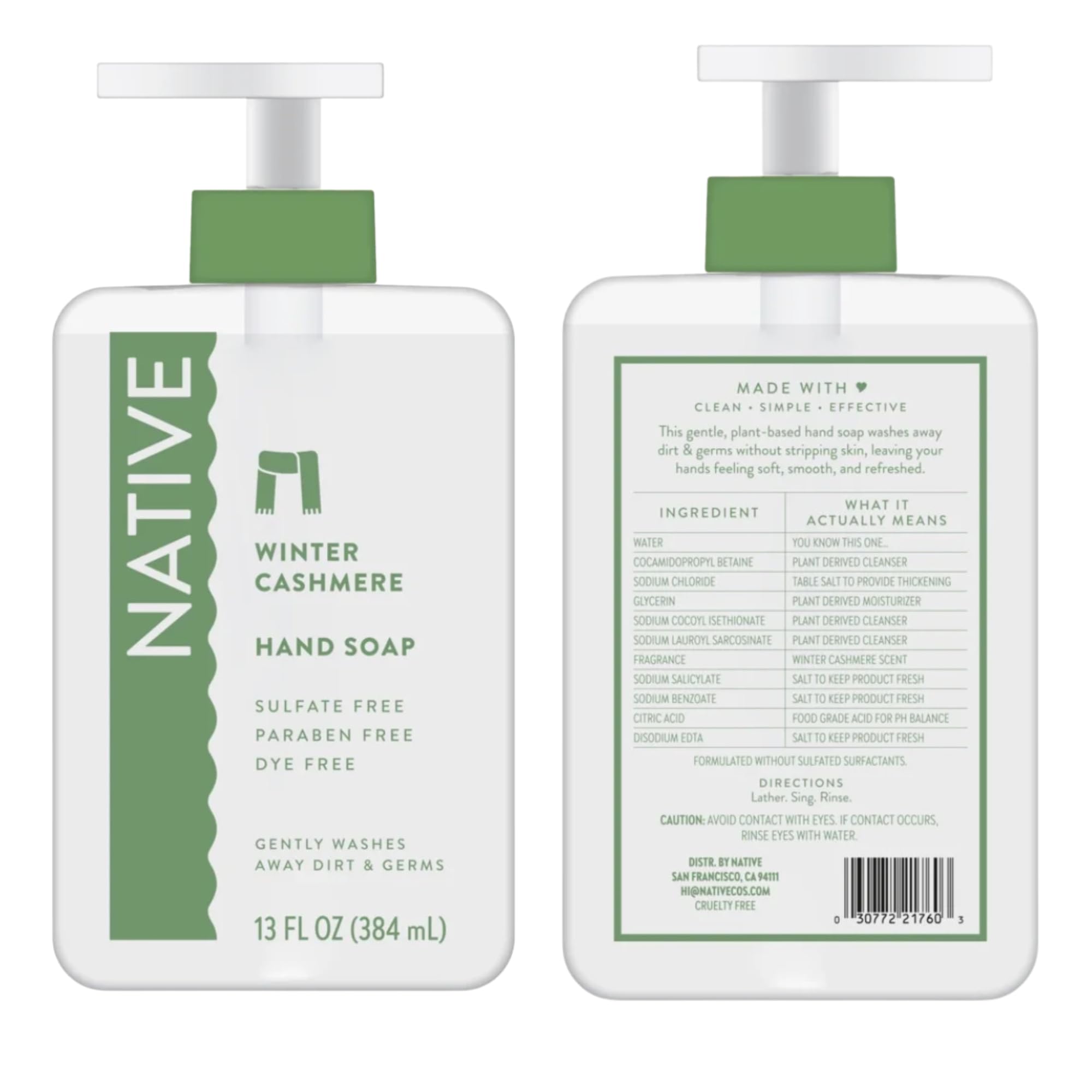 Native Holiday Hand Soap Set – Sugar Cookie & Winter Cashmere (2-Pack, 13 oz Each)