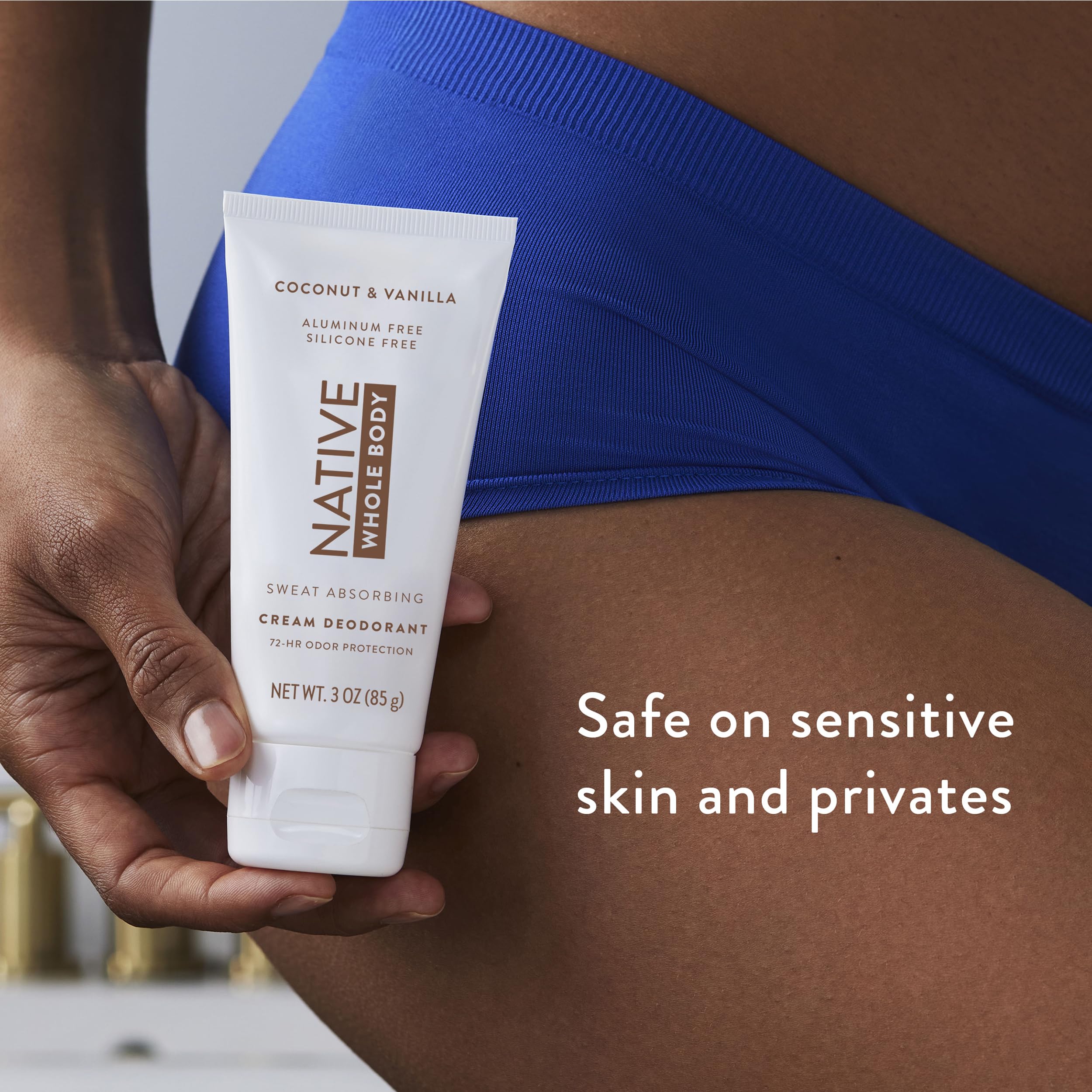 Native Whole Body Deodorant Cream – Aluminum-Free, 72-Hour Odor Protection | Coconut & Vanilla