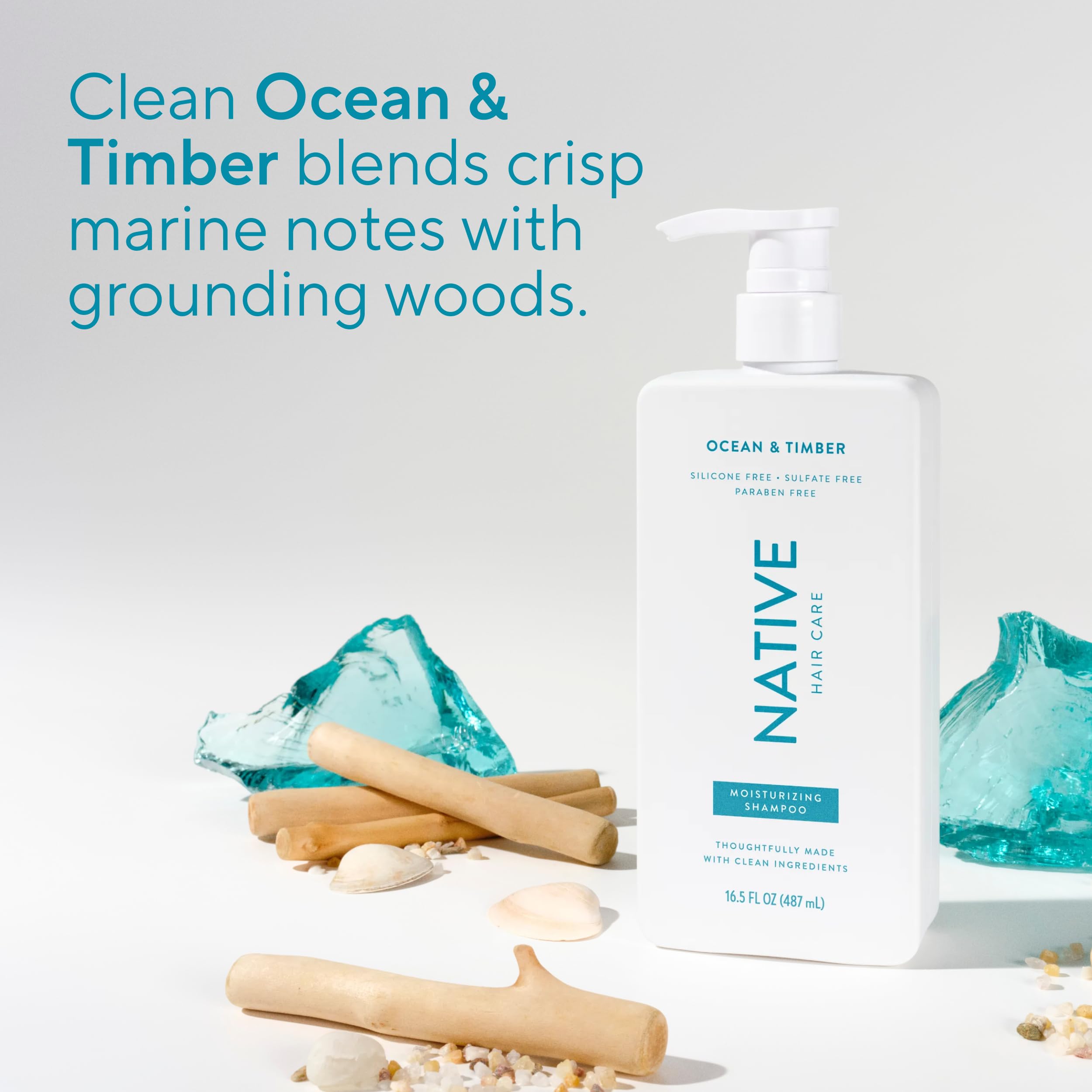 Native Ocean & Timber Shampoo + Conditioner Set | Naturally Derived, Sulfate & Dye Free | All Hair Types