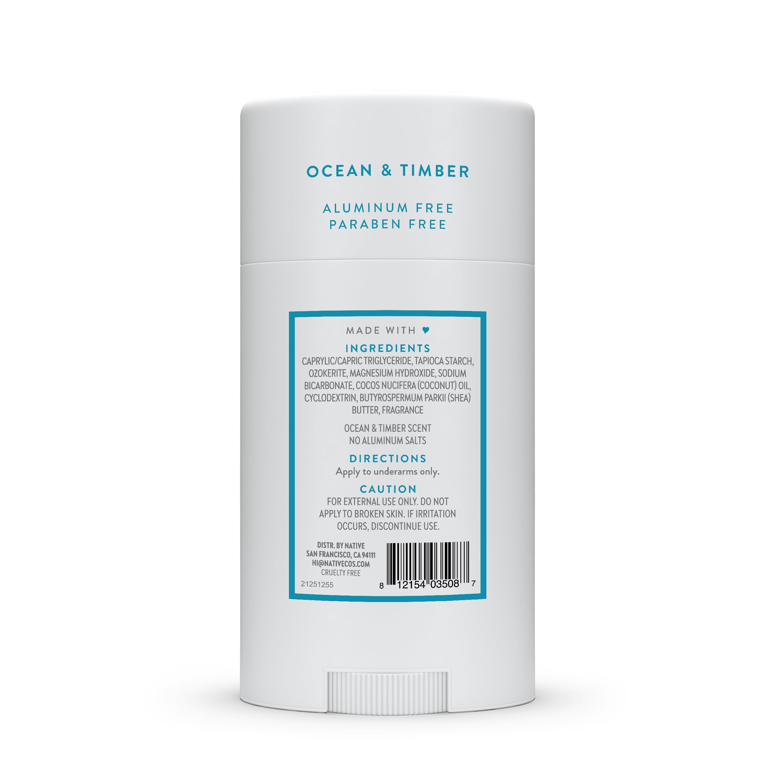 Native Ocean & Timber Deodorant 2.65oz — Aluminum-Free, 72-Hour Odor Protection