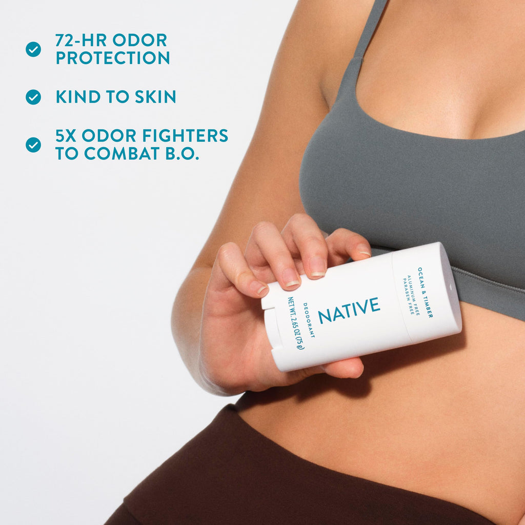 Native Ocean & Timber Deodorant 2.65oz — Aluminum-Free, 72-Hour Odor Protection