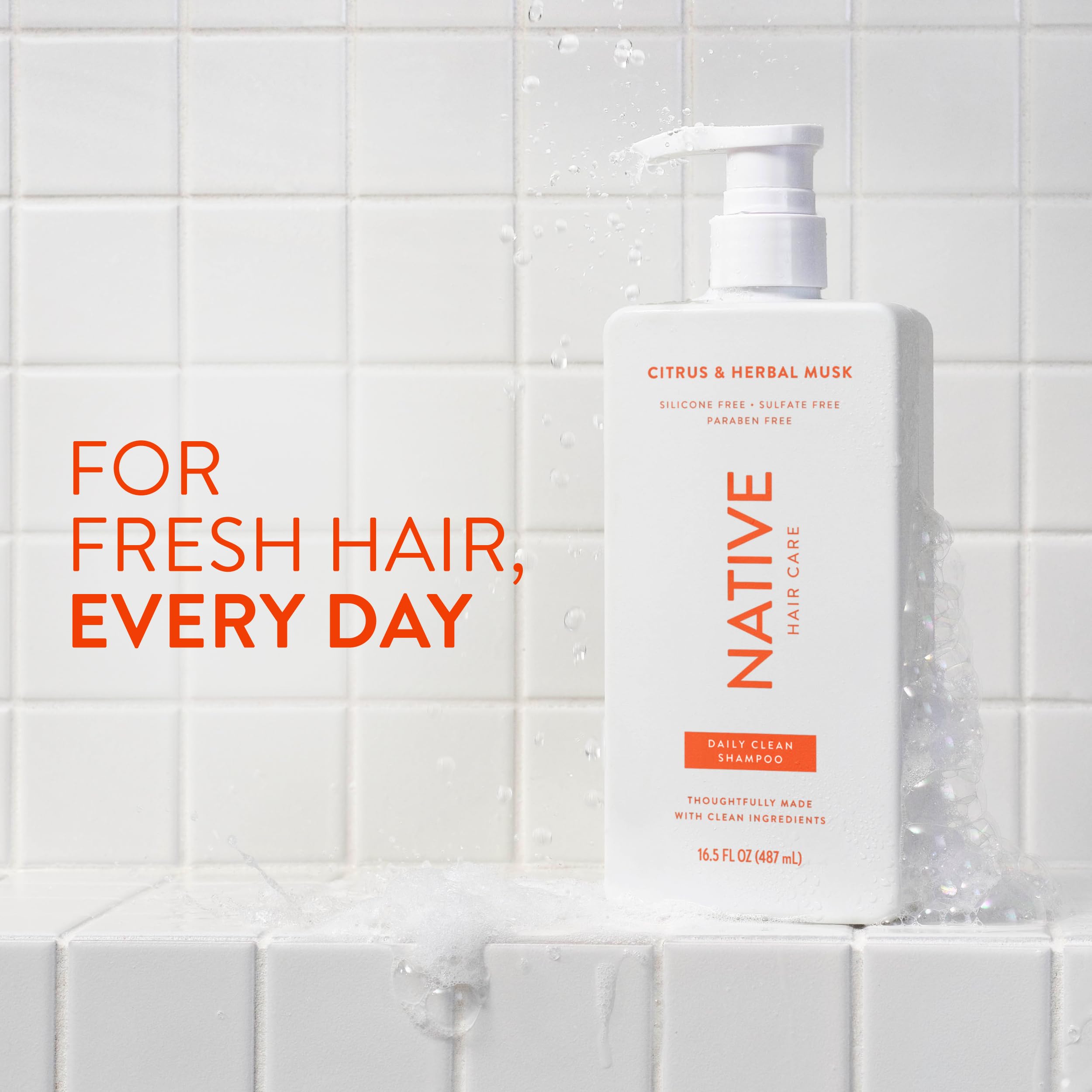 Native Shampoo & Conditioner Set — Naturally Derived, Sulfate-Free, All Hair Types, Citrus & Herbal Musk (2 x 16.5 oz)