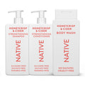 Native 3-Piece Honey Crisp & Cider Bundle – Shampoo, Conditioner & Body Wash, 51 oz, Sulfate-Free