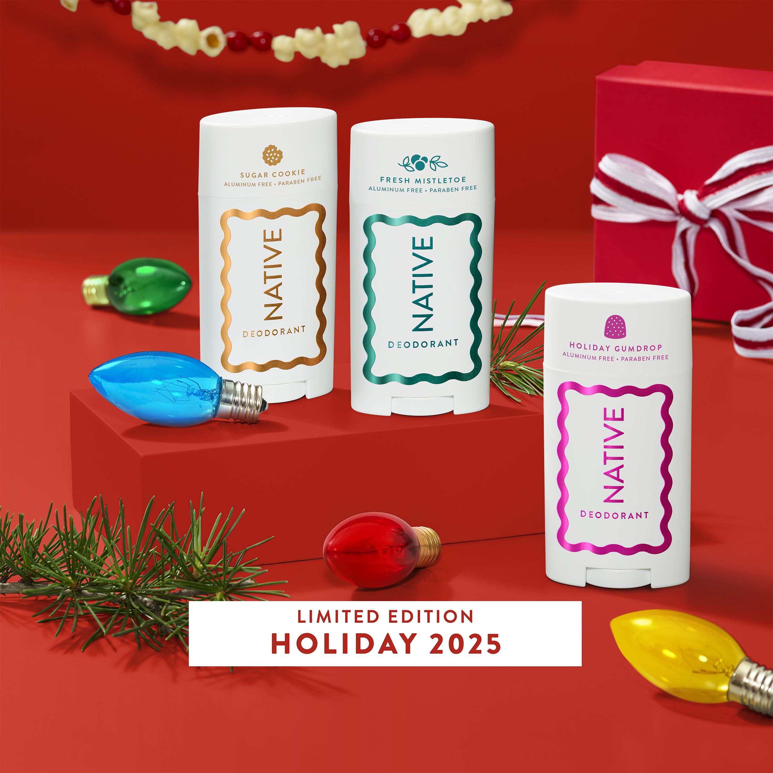 Native Deodorant Holiday Edition Sugar Cookie – 72-Hour Odor Control, Aluminum-Free for Women & Men