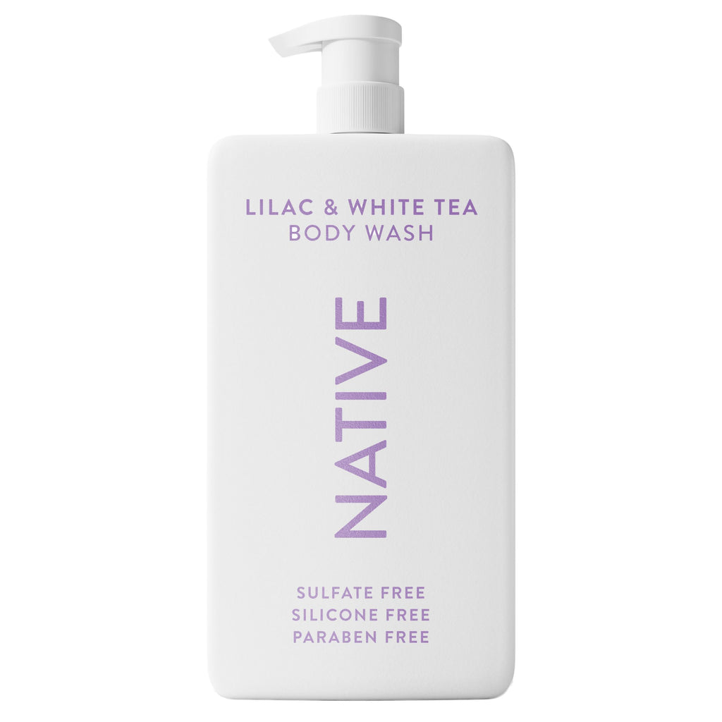 Native Sulfate-Free Body Wash Lilac & White Tea, 36 oz | Plant-Based, Gentle Cleanser