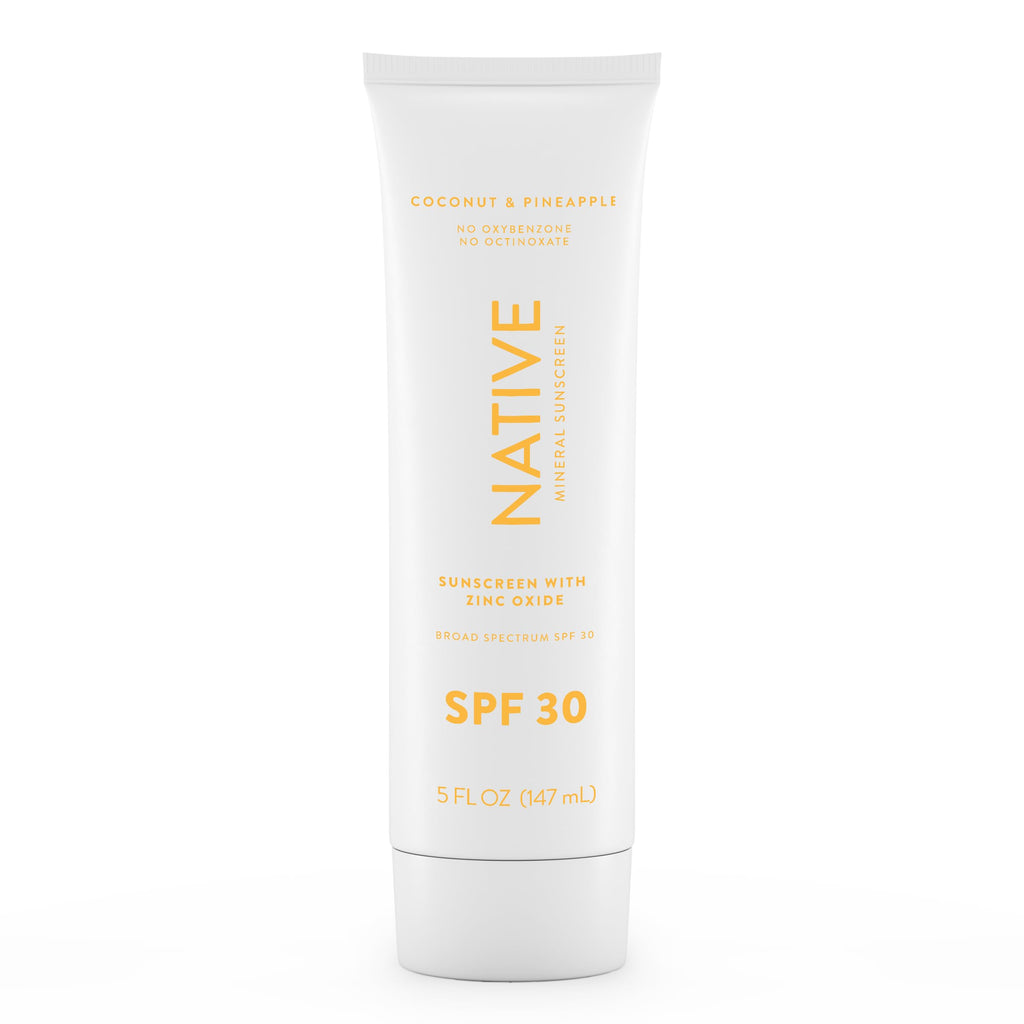 Native Sunscreen SPF 30 – Pineapple & Coconut Scent, Dermatologist Tested for Sensitive Skin, Hawaii Compliant, 5 oz