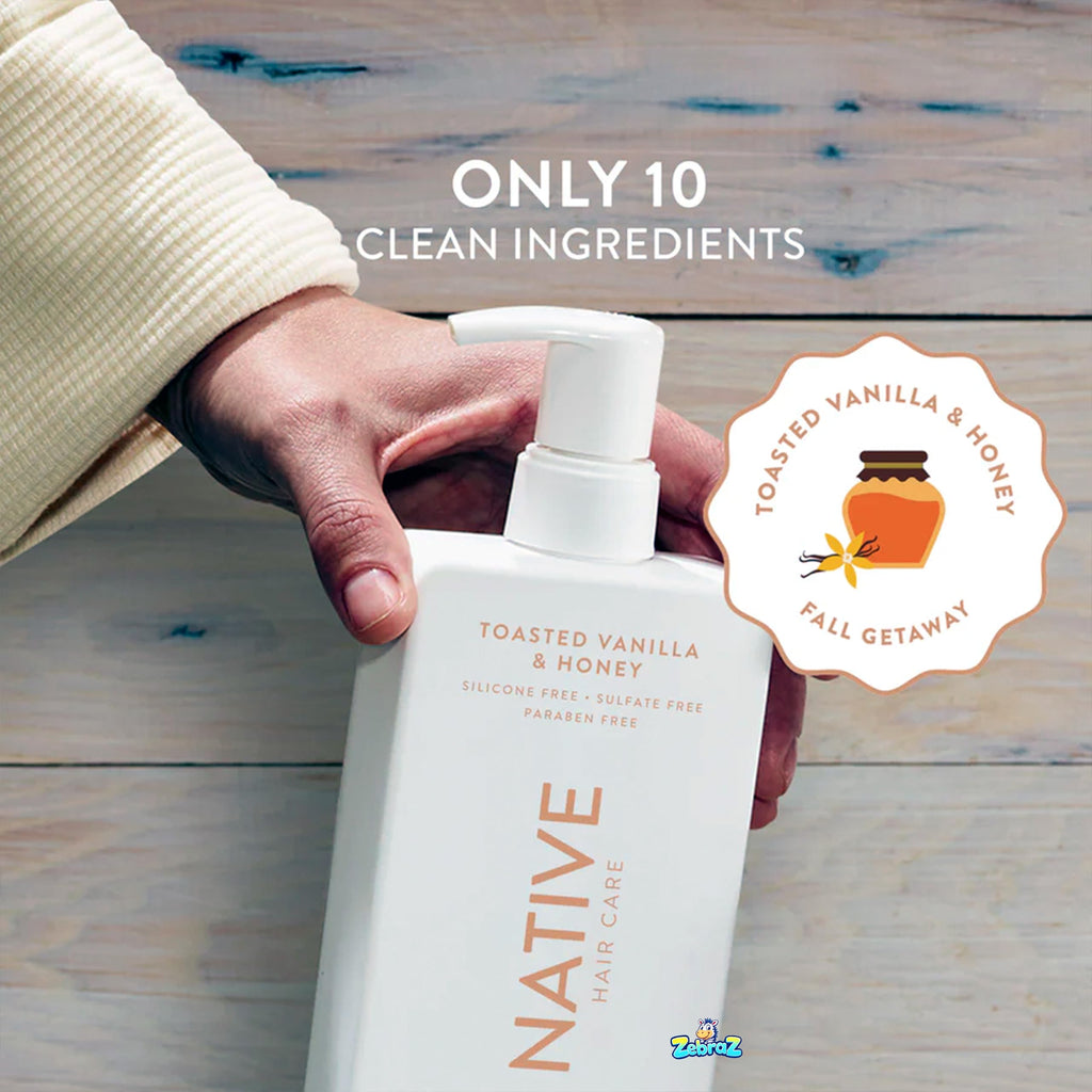 Native Toasted Vanilla & Honey Shampoo + Conditioner (8.25 oz x 2) – Sulfate Free, Vegan, Cruelty-Free