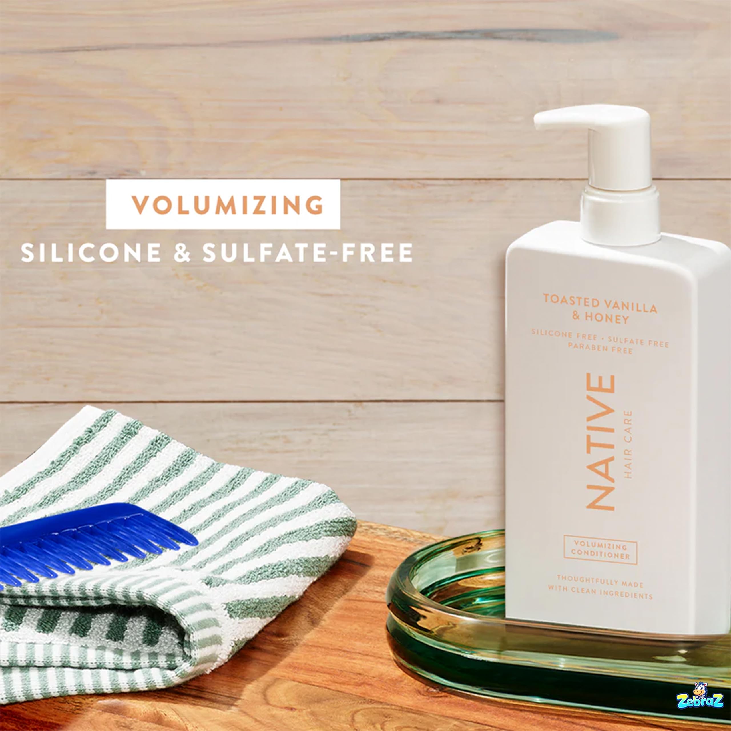 Native Toasted Vanilla & Honey Shampoo + Conditioner (8.25 oz x 2) – Sulfate Free, Vegan, Cruelty-Free