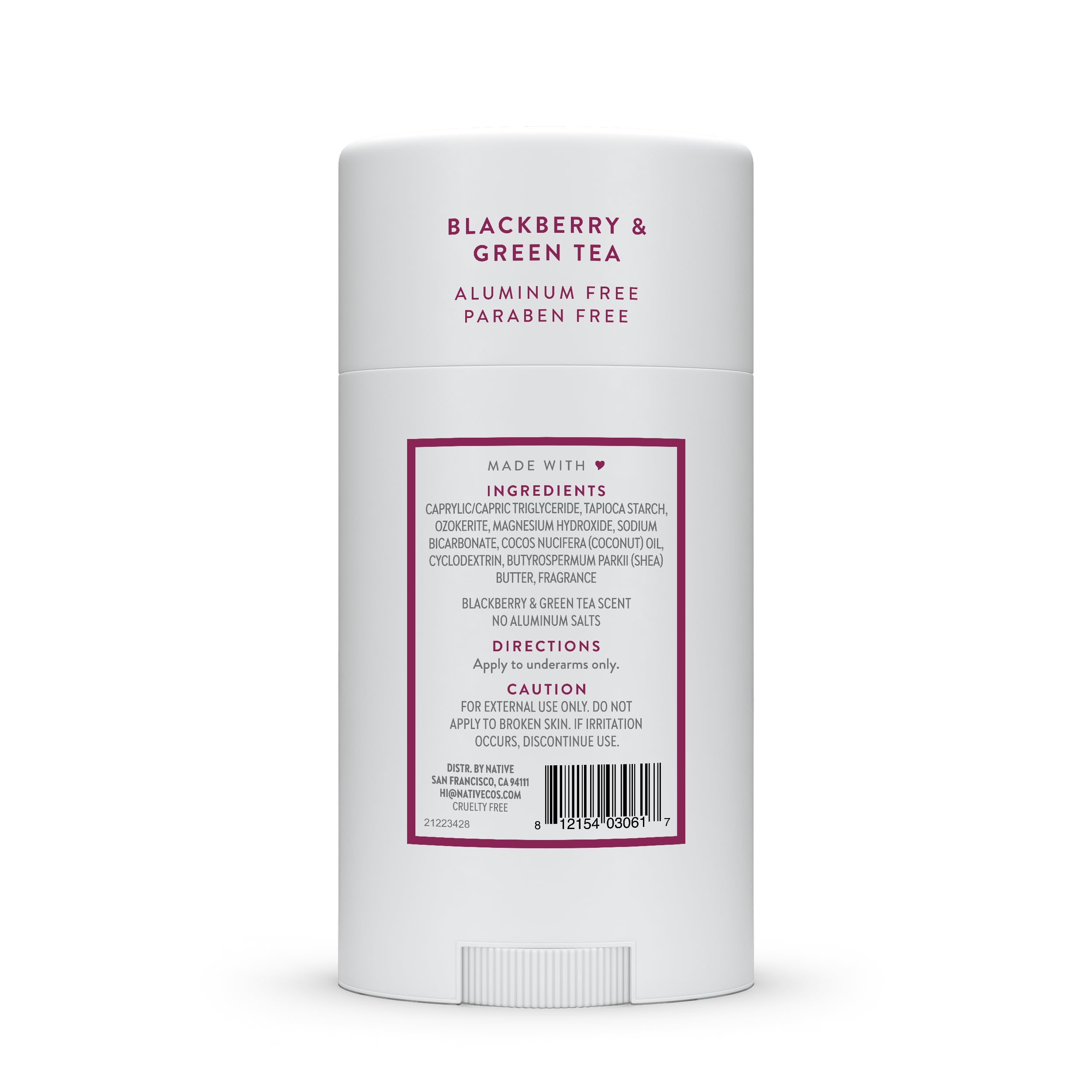 Native Blackberry & Green Tea Deodorant 2.65oz — Aluminum-Free, Up to 72-Hour Odor Protection