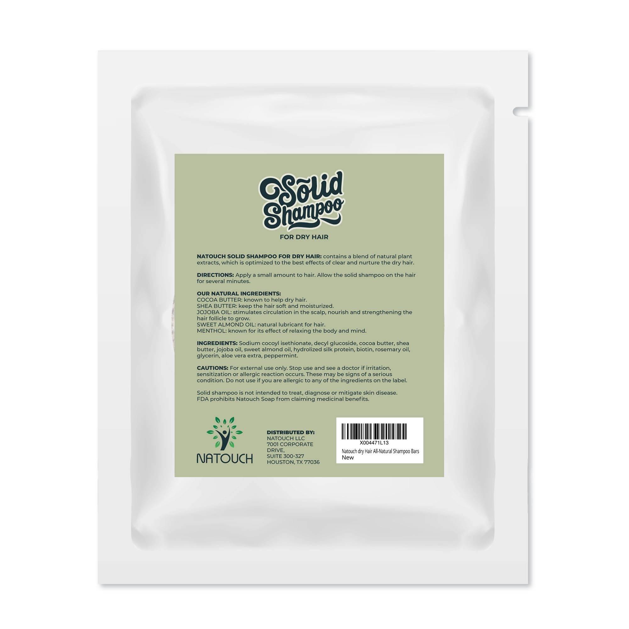 Natouch Natural Shampoo Bar for Treated, Damaged & Frizzy Hair