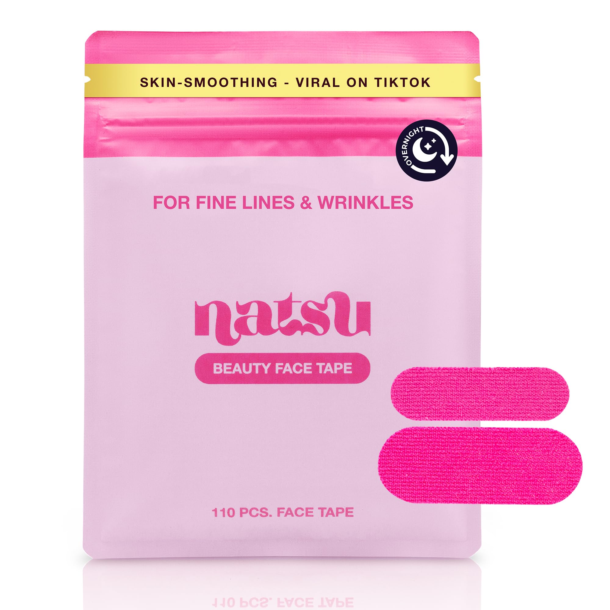 Natsu Overnight Anti-Wrinkle Patches for Women | Skin-Safe Latex-Free Kinesiology Tape in 2 Sizes