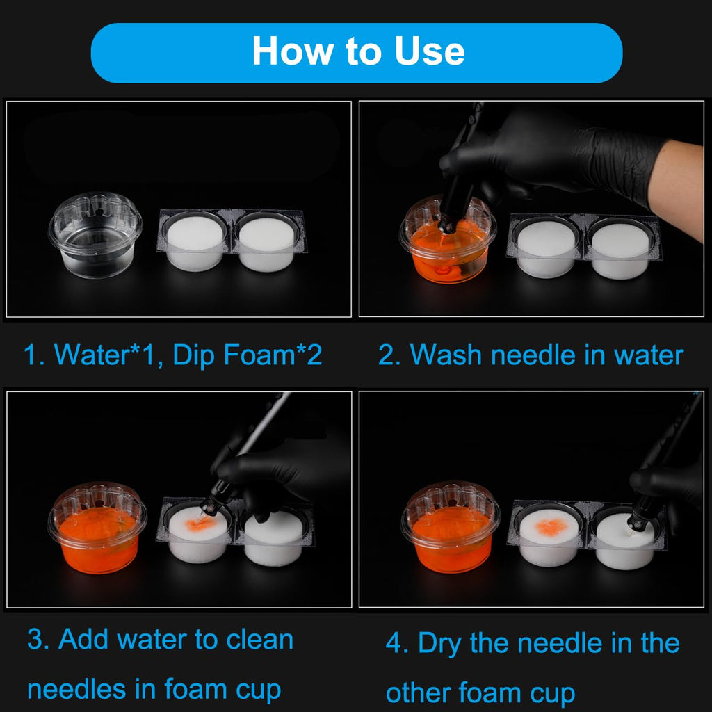 NATUMER Dip Foam Cups: 18 Dip Cups + 20 Cup Holders for Tattoo Cleaning