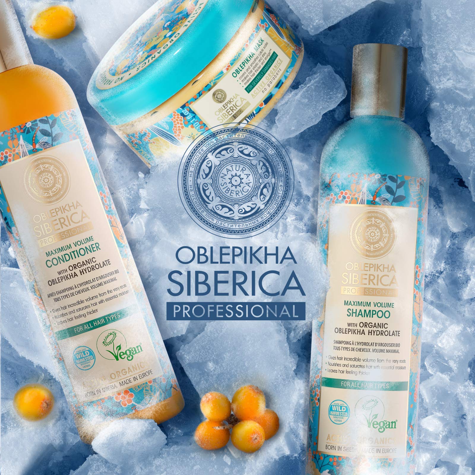 Natura Siberica Oblepikha Shampoo Maximum Volume – All Hair Types, 400 mL