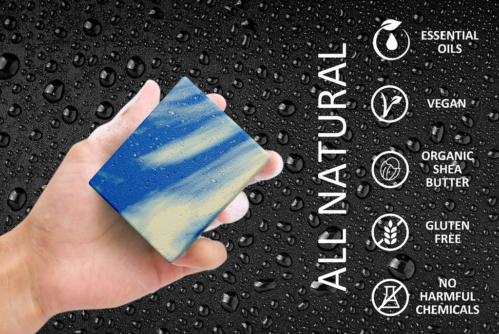 NATURAL AMERICAN SOLDIER Bar Soap – 6-Pack, 100% Natural for Men, Made in USA