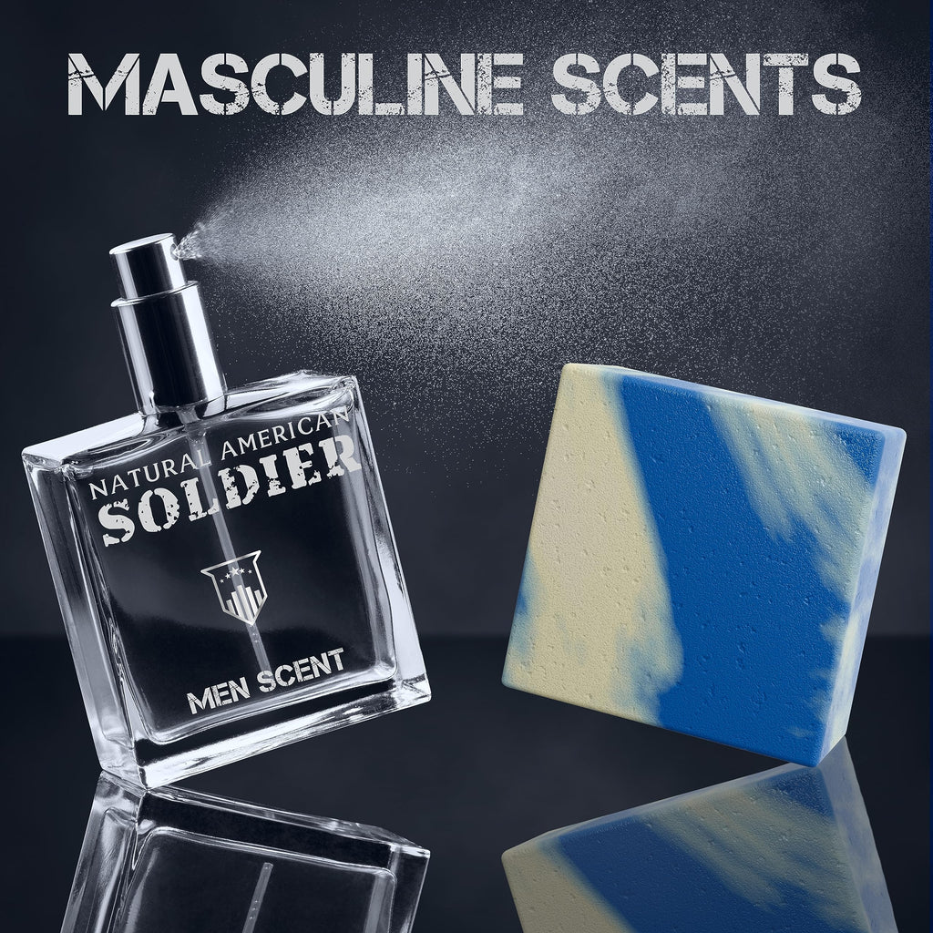 NATURAL AMERICAN SOLDIER Bar Soap – 6-Pack, 100% Natural for Men, Made in USA