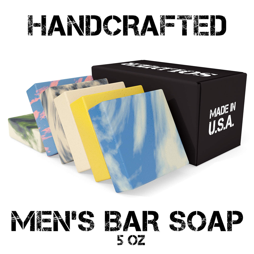 NATURAL AMERICAN SOLDIER Bar Soap – 6-Pack, 100% Natural for Men, Made in USA