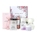 Natural Amor Lavender Spa Gift Set – 6-Piece Handmade Self-Care Kit | Body Butter, Bath Salt, Clay Mask, Candle, Jade Roller & Bear Towel
