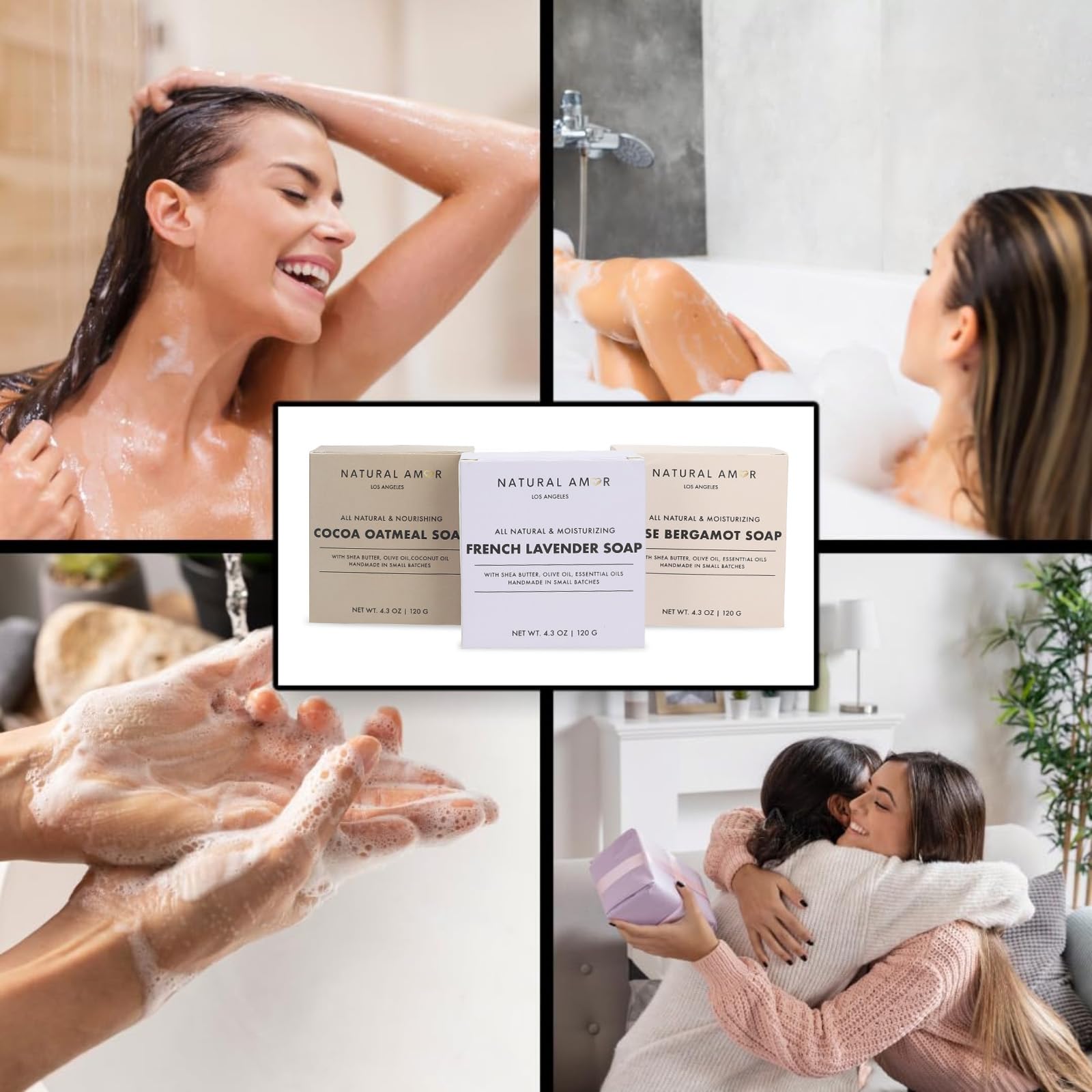 Natural Amor Los Angeles – All Natural Handmade Soap Bar 3-Pack