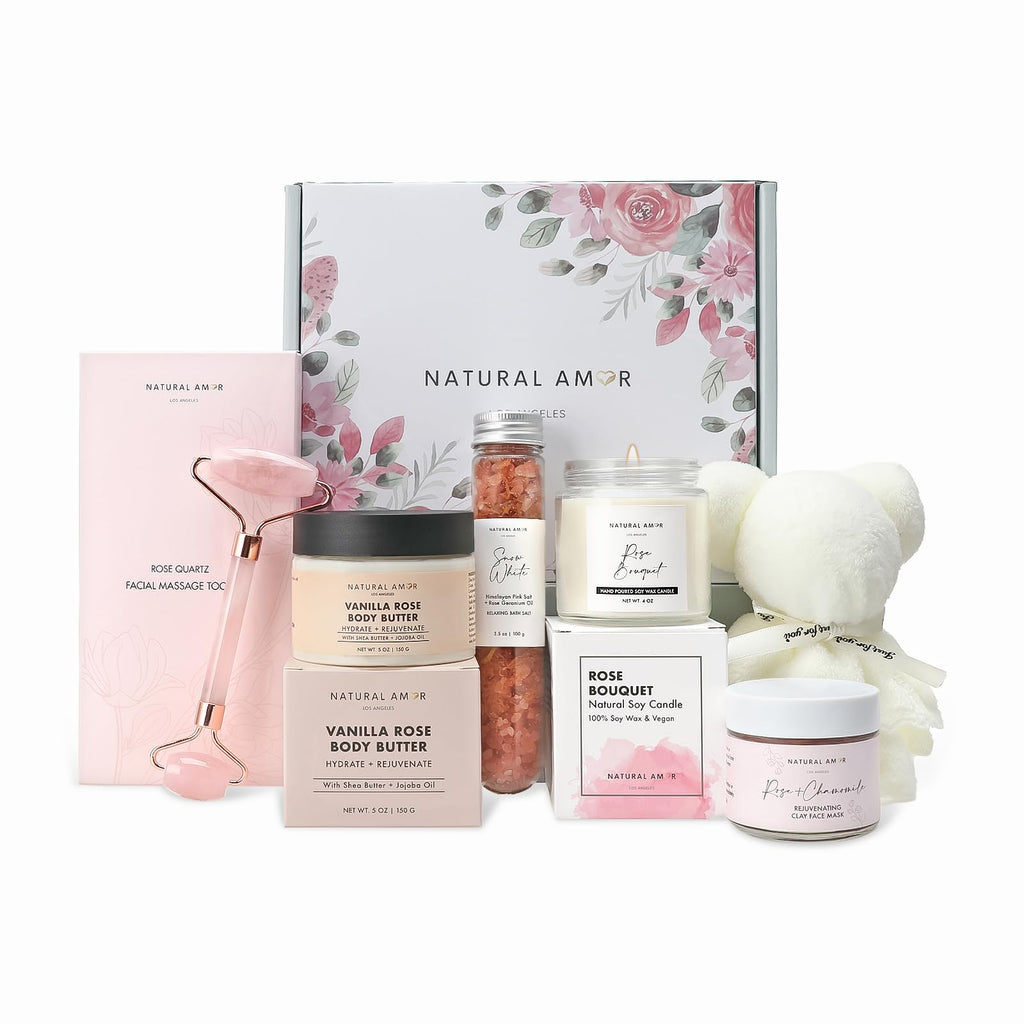 Natural Amor Rose Spa Gift Set – 6-Piece Handmade Self-Care Kit | NATURAL AMOR LOS ANGELES