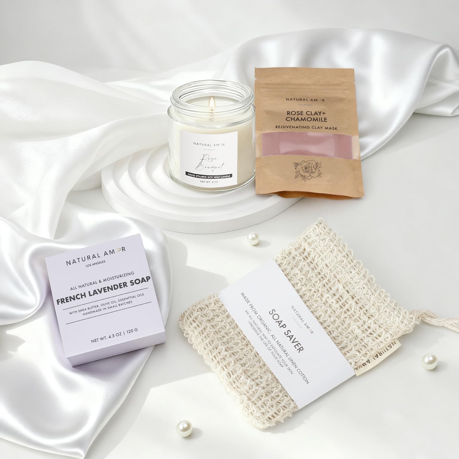 Natural Amor Los Angeles 8-Piece Spa Gift Set with Blanket – Relaxation Gift for Women