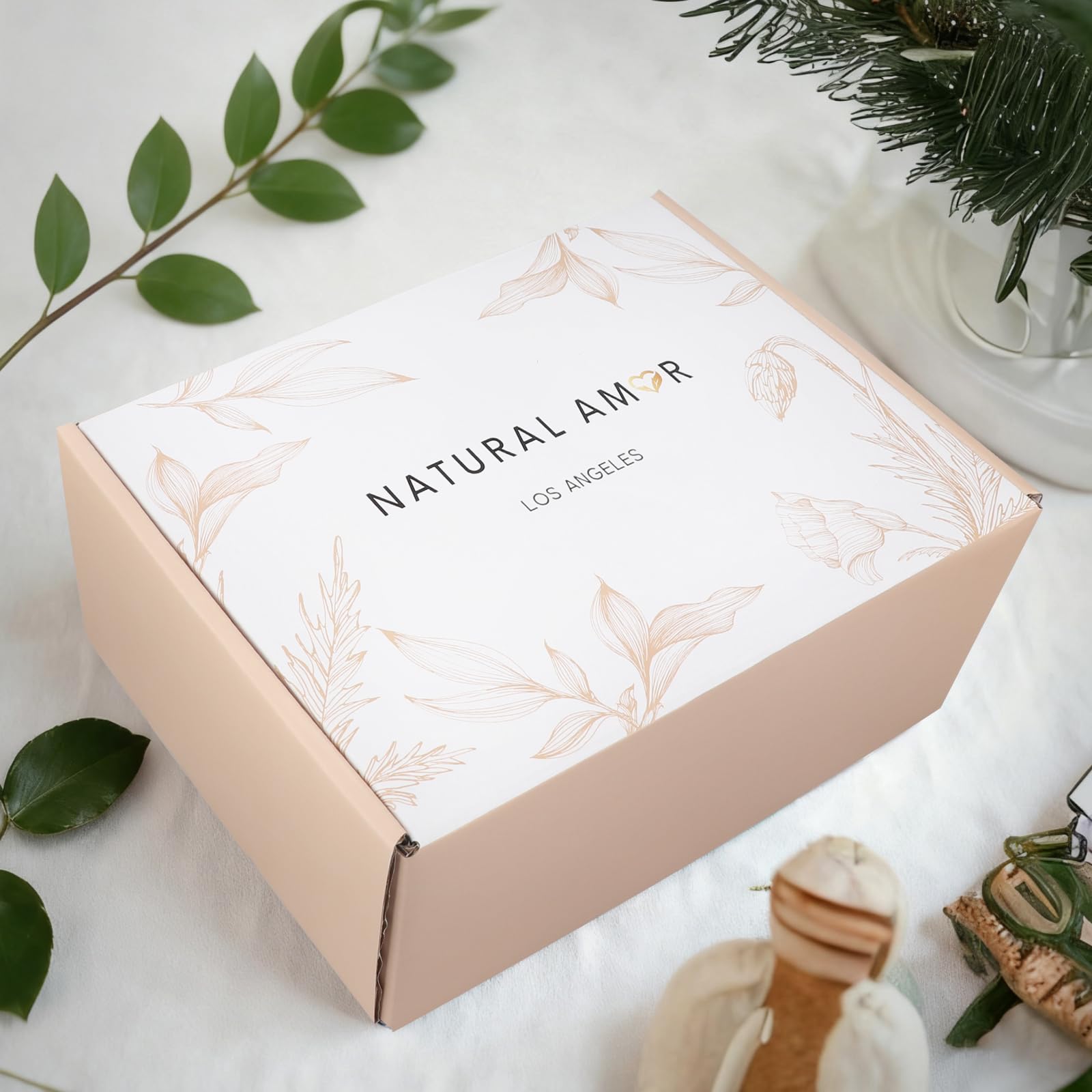 Natural Amor Los Angeles 8-Piece Spa Gift Set with Blanket — Lavender Body Butter, Soap & Candle