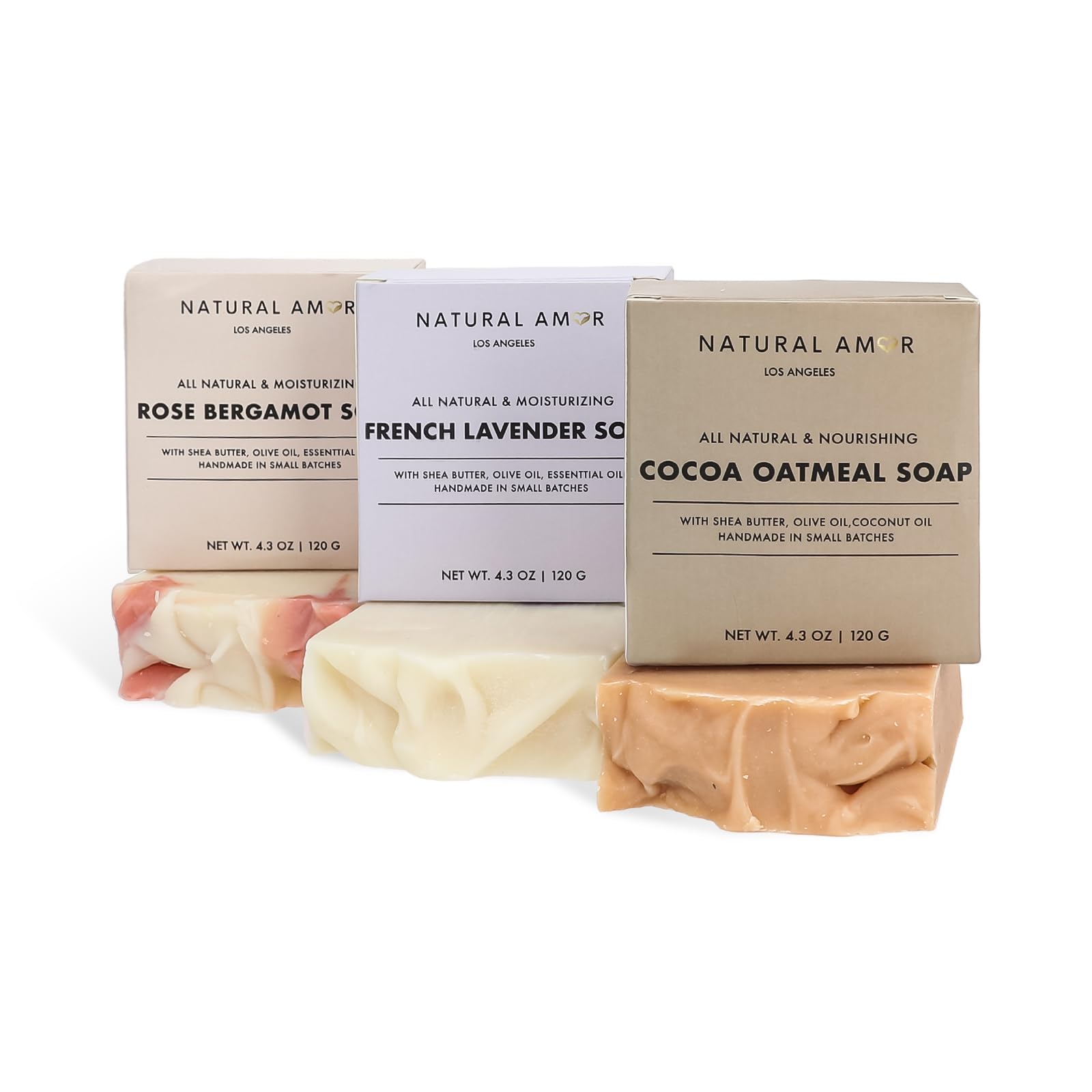 Natural Amor Los Angeles – All Natural Handmade Soap Bar 3-Pack