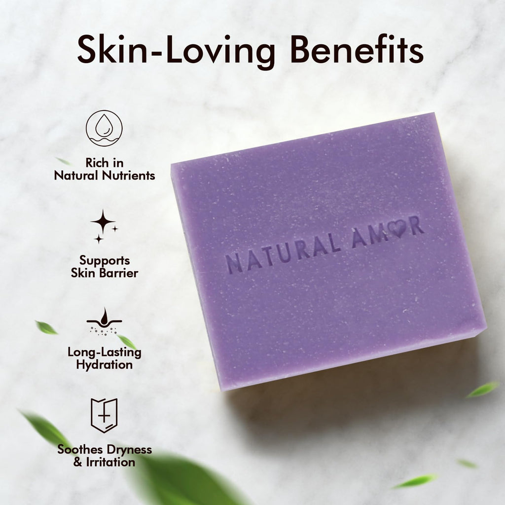 Natural Amor Handmade Soap Bar Set 3-Pack – Lavender, Peppermint & Citrus