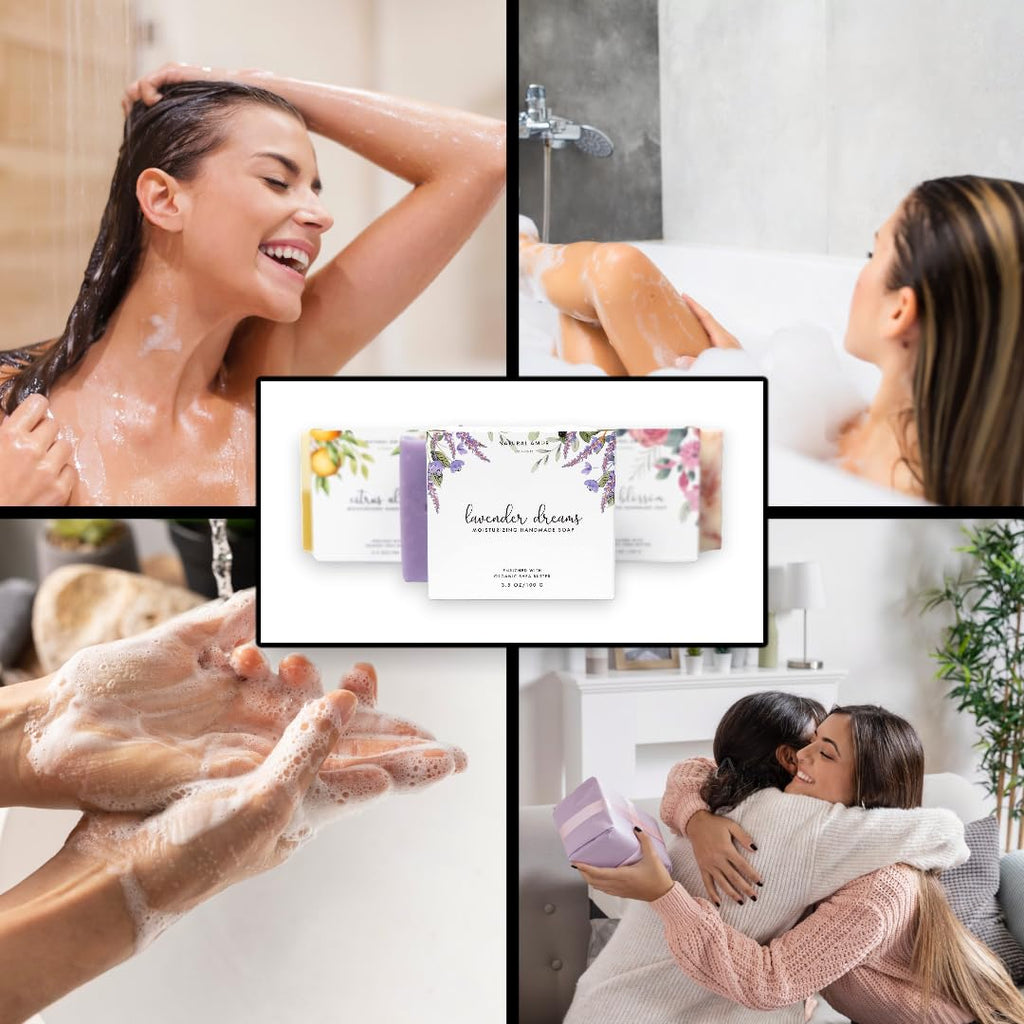 Natural Amor Handmade Soap Bar Set 3-Pack – Lavender, Peppermint & Citrus
