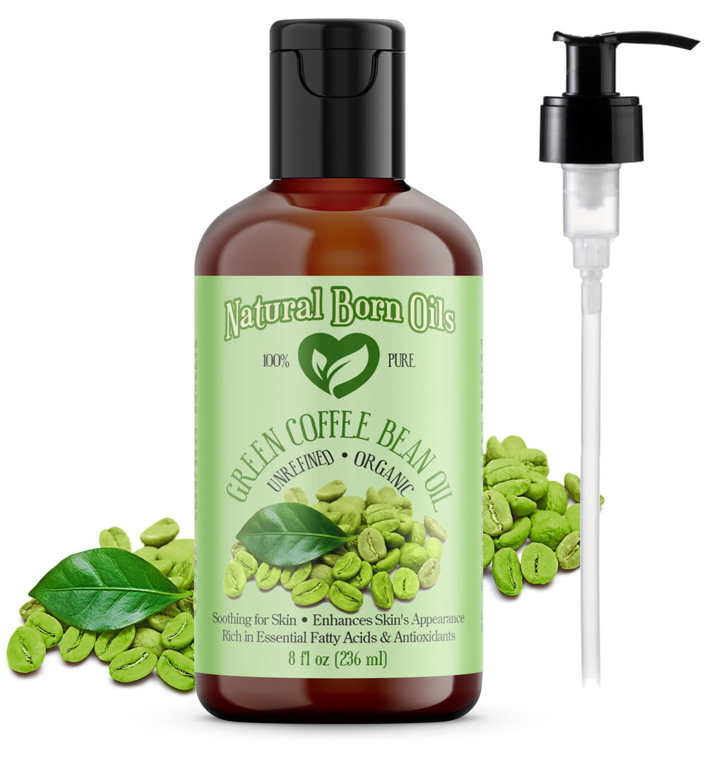 Natural Born Oils Green Coffee Bean Oil – Organic, Cold-Pressed, 8oz
