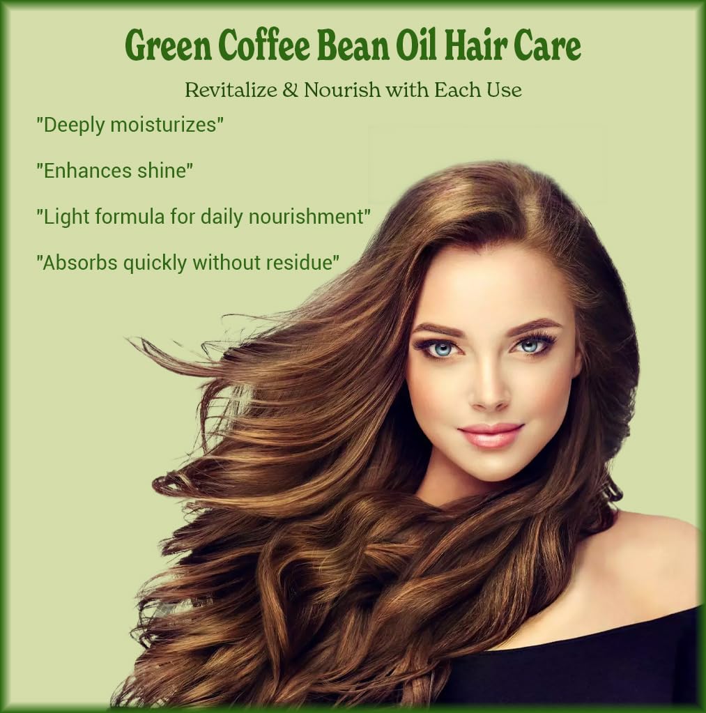 Natural Born Oils Green Coffee Bean Oil – Organic Cold-Pressed 4oz for Skin & Hair