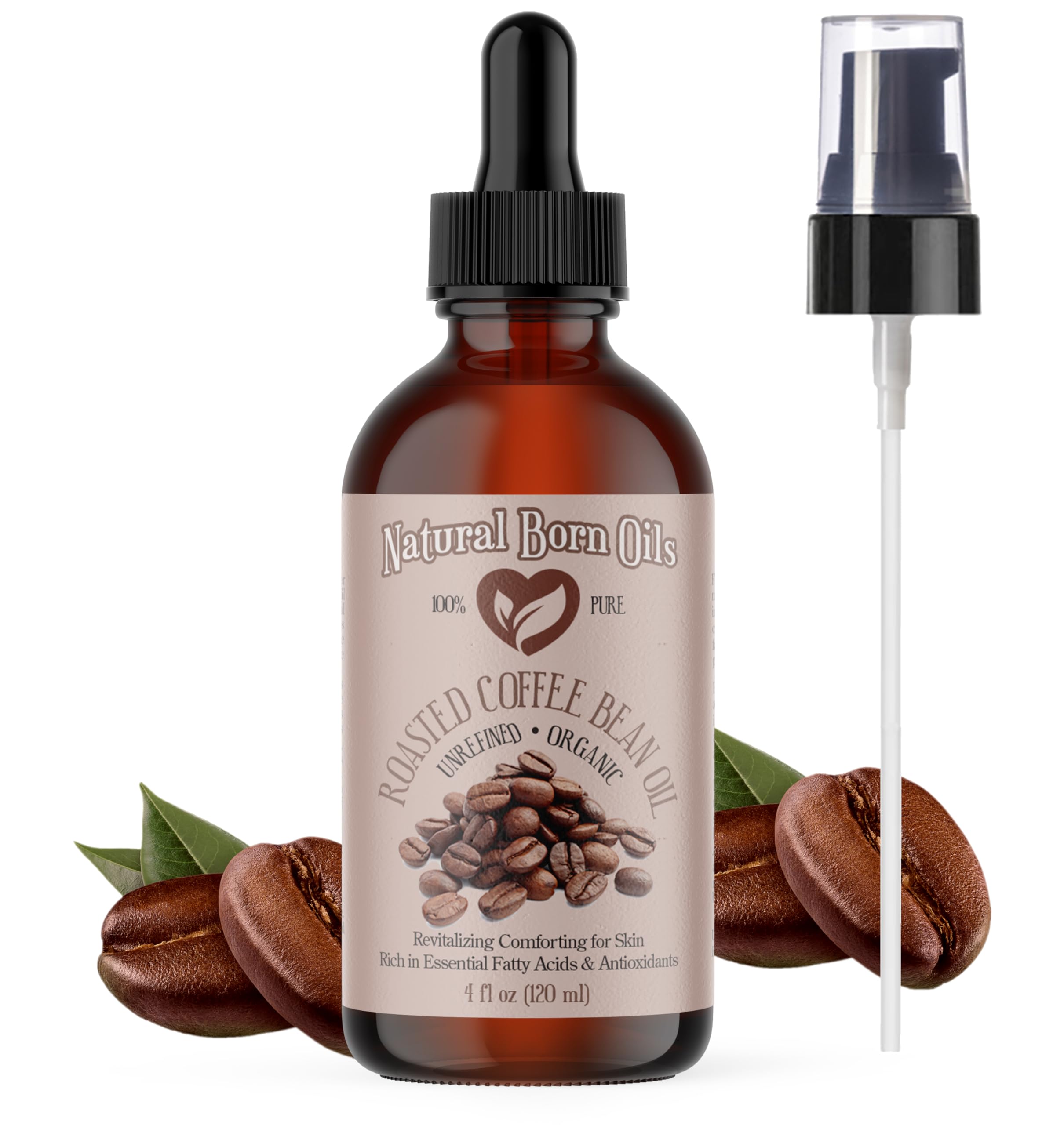 Natural Born Oils Roasted Coffee Bean Oil – 4oz Organic Cold-Pressed & Antioxidant-Rich