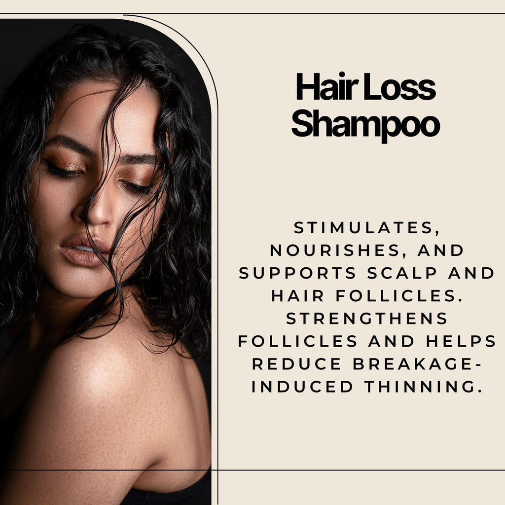 Natural Curves Ebony Medical Hair Support Shampoo – Thinning Hair & Patchy Hair Solution | Vegan, Sulfate-Free