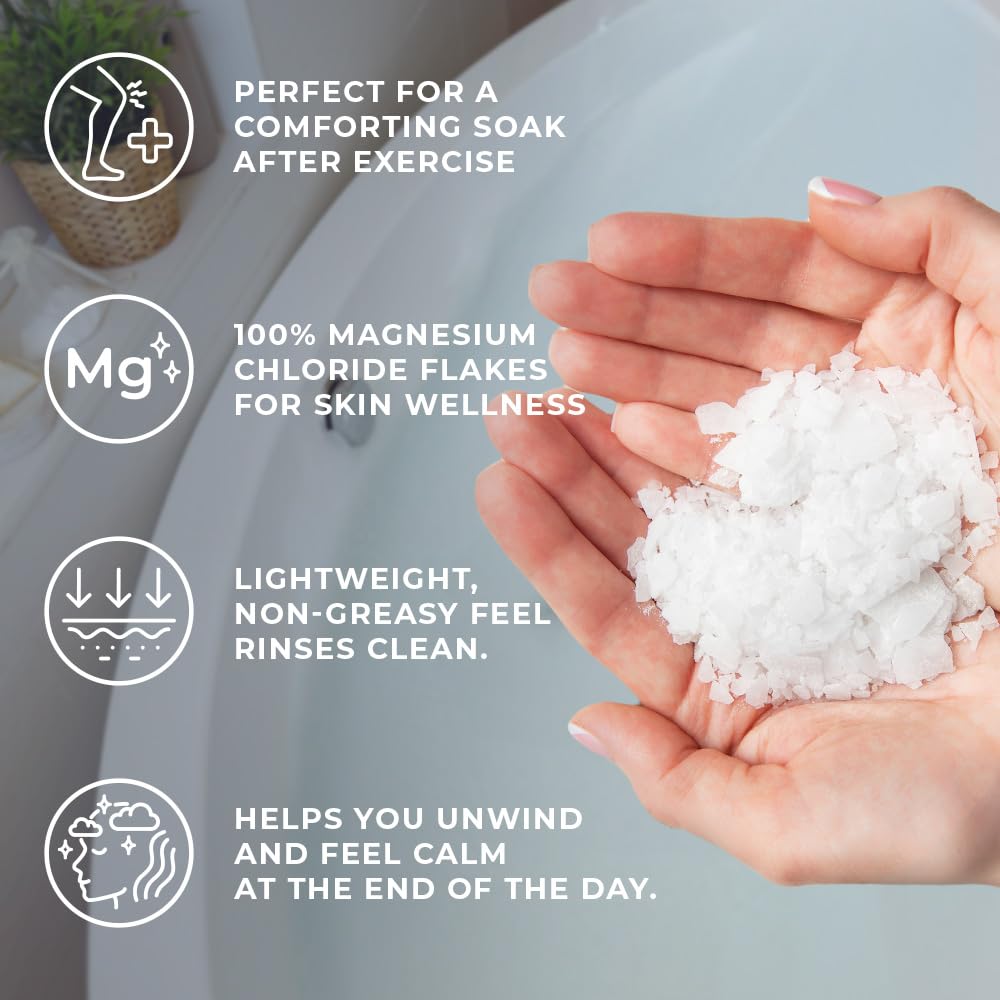 Natural Elephant Dead Sea Magnesium Bath Flakes – 10 lb (2x5 lb) Pure Magnesium Chloride Soak