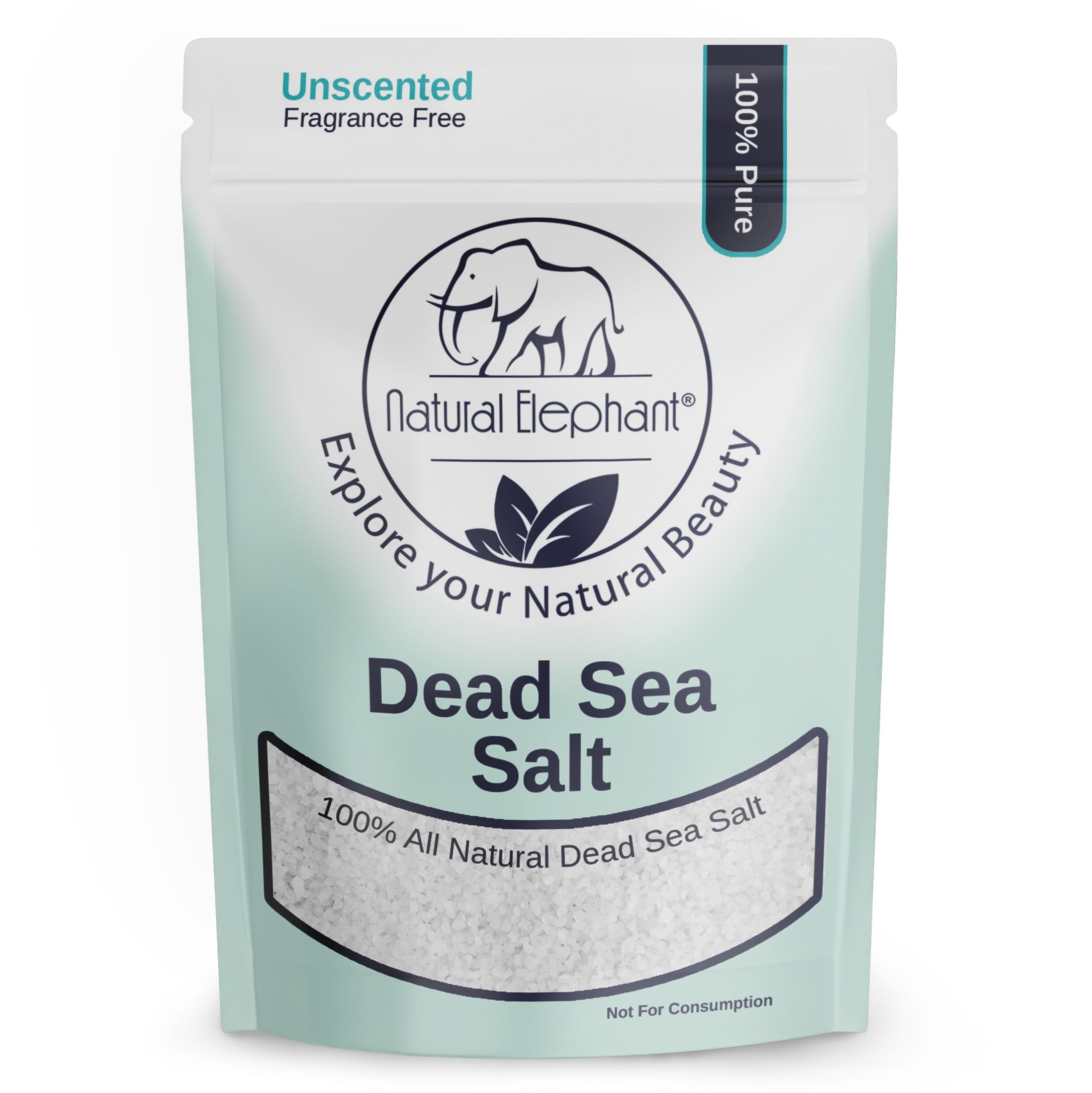 Natural Elephant Dead Sea Bath Salt – 2 lb | 100% Natural & Pure | Coarse Grain