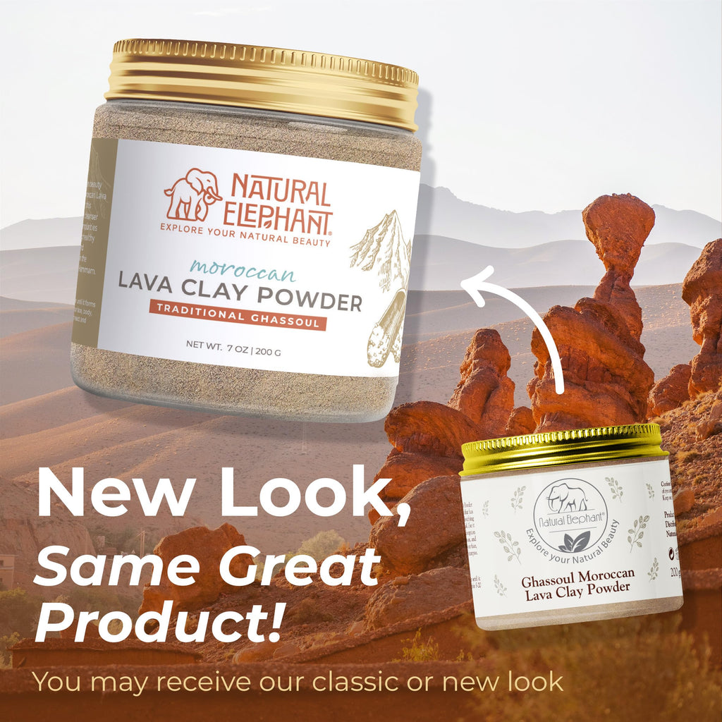 Natural Elephant Ghassoul Moroccan Lava Clay Powder – 3x450g Bags (1lb Total)