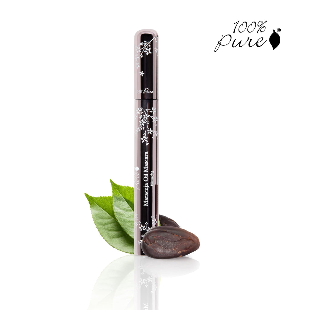 100% PURE Maracuja Oil Mascara – Dramatic Volume & Length, Natural Fruit Pigments, Vegan, Dark Chocolate, 0.35 oz