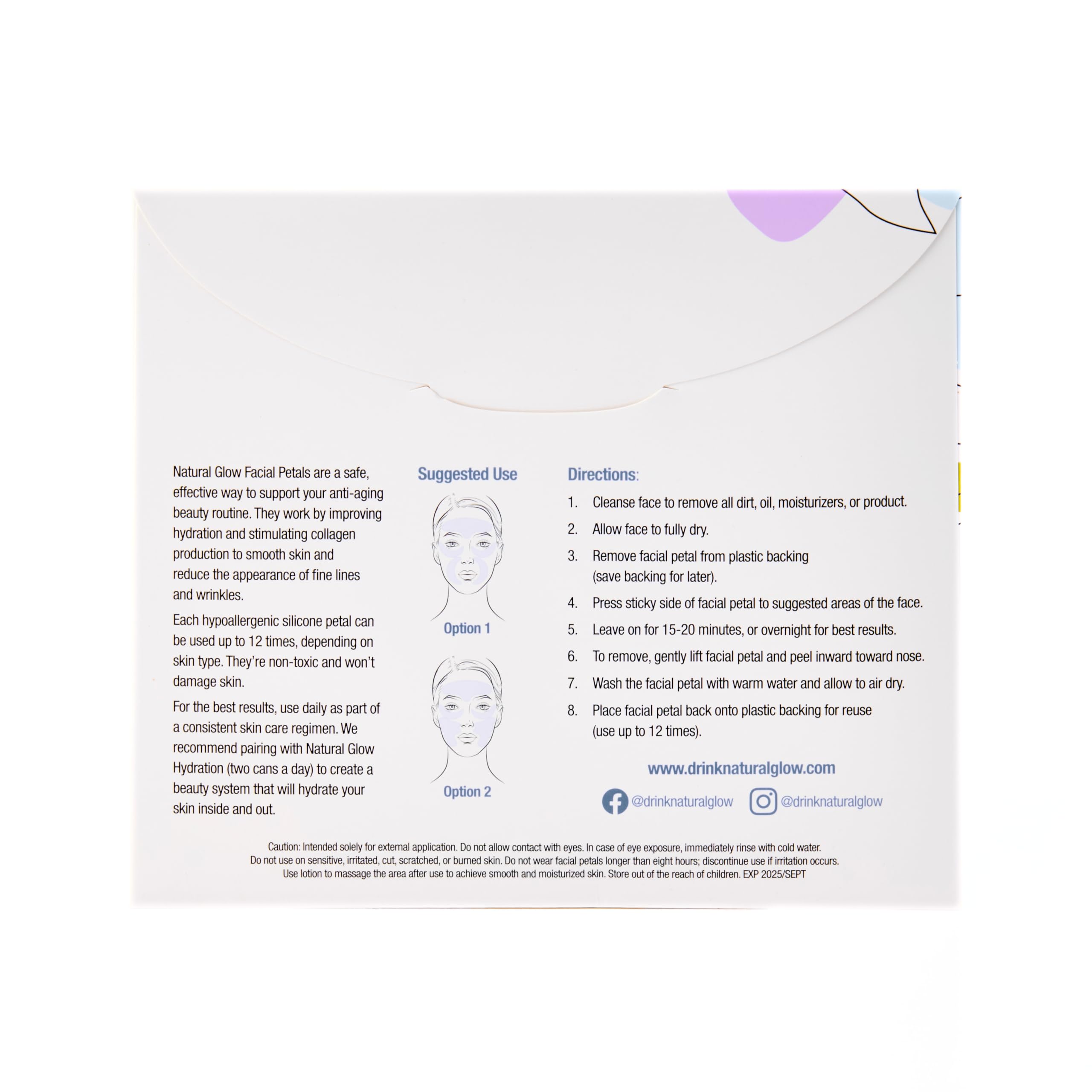 Natural Glow Hydration Anti-Aging Facial Petals – 7pc Reusable Silicone Patches for Forehead & Eyes